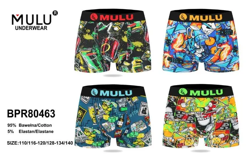 Bokserki chłopięce MULU mix wzorów bawełniane