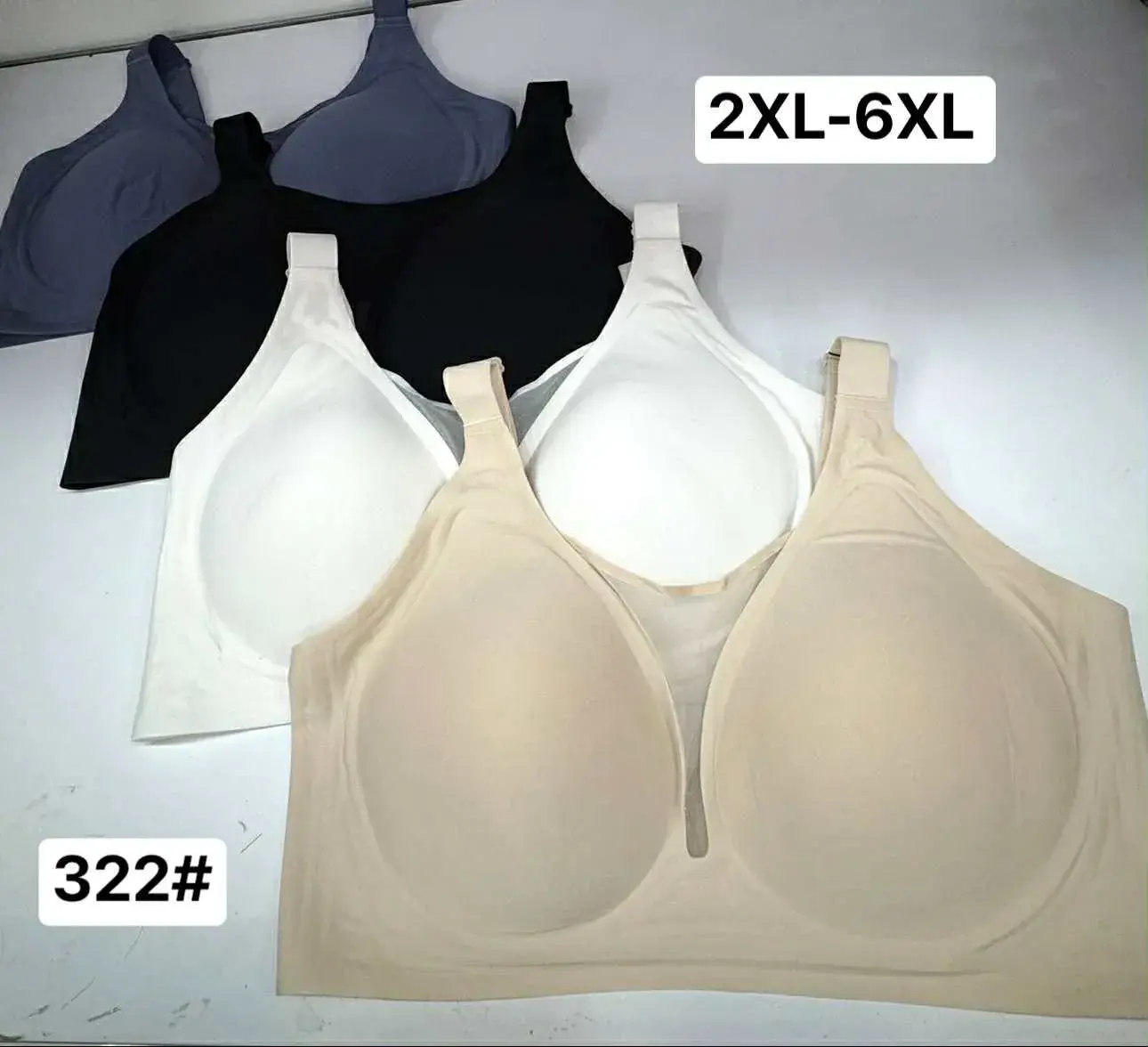 Biustonosze damskie bezszwowe Plus Size 2XL-6XL model 322#