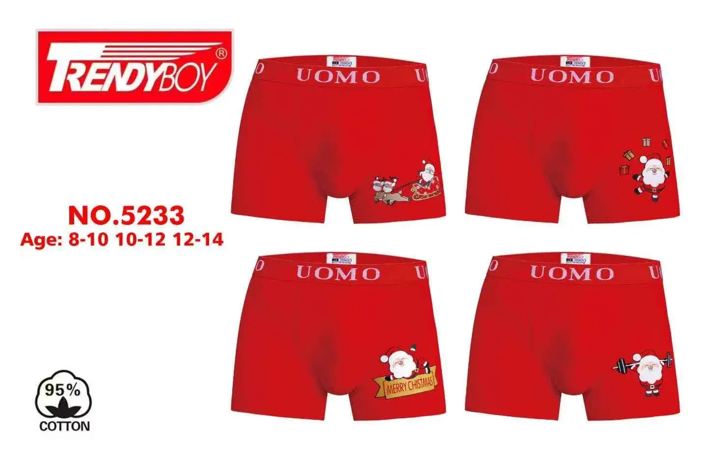 TrendyBoy Majtki chłopięce świąteczne NO.523 Age 8-14 24szt