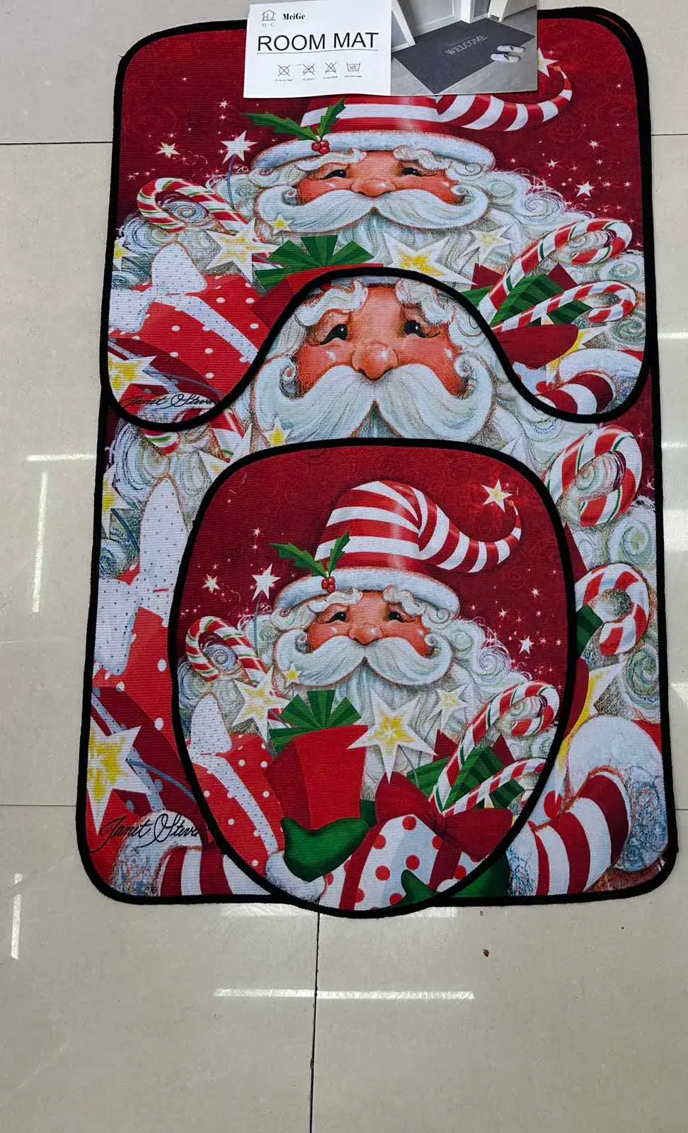 Zestaw mat kąpielowych Room Mat Santa 3 szt 50/80 40/50 45/40