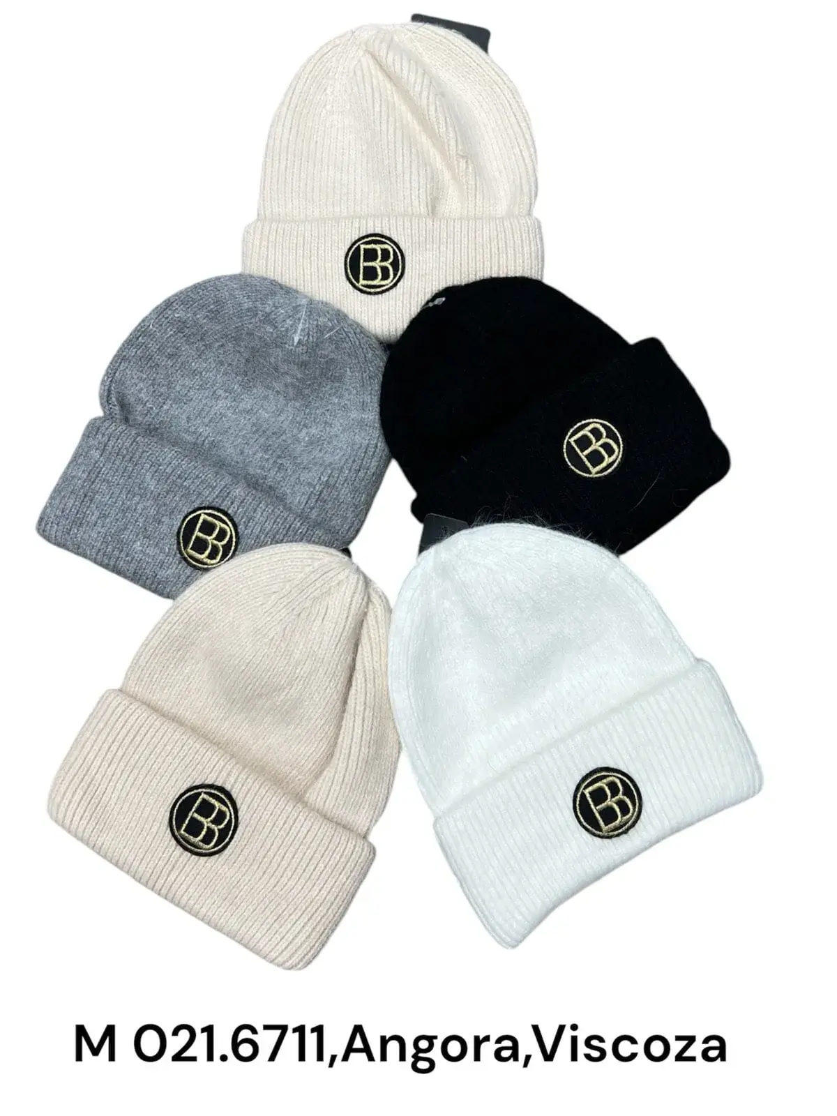 Czapka damska beżowa M 0216711 Angora Viscosa