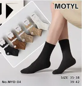 Skarpety damskie motylkowe 35-38, 39-42, 6 kolorów