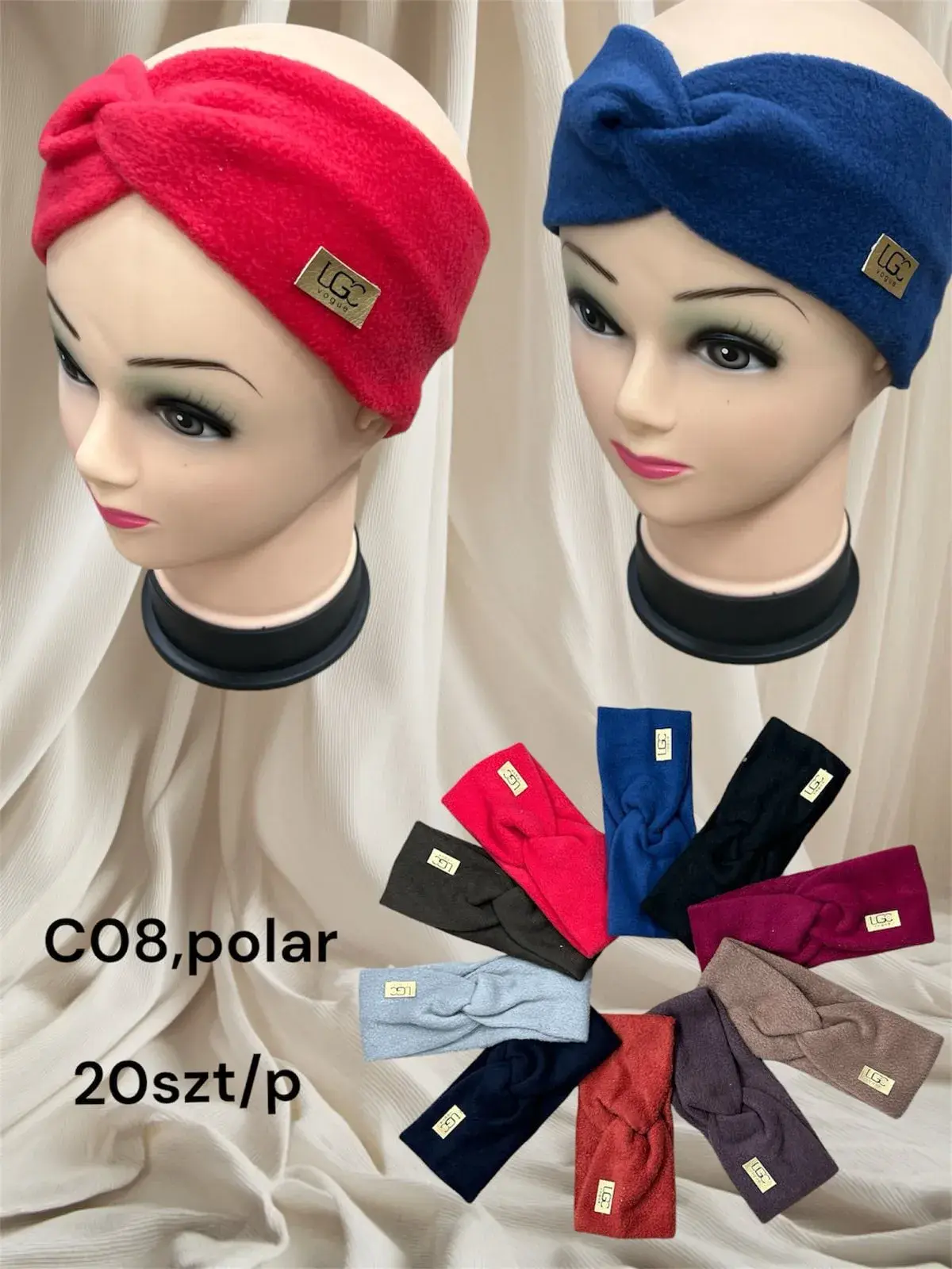 Opaski damskie z polaru C08, 20 szt/pak