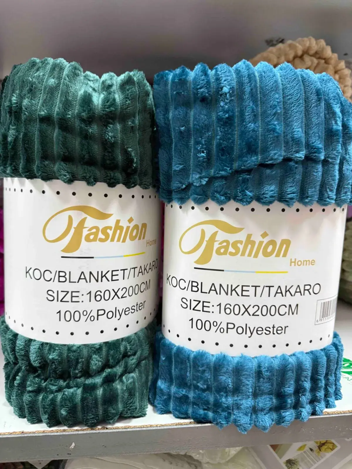 KOCE 160x200 cm 100% Poliester Fashion Home zielony i turkusowy
