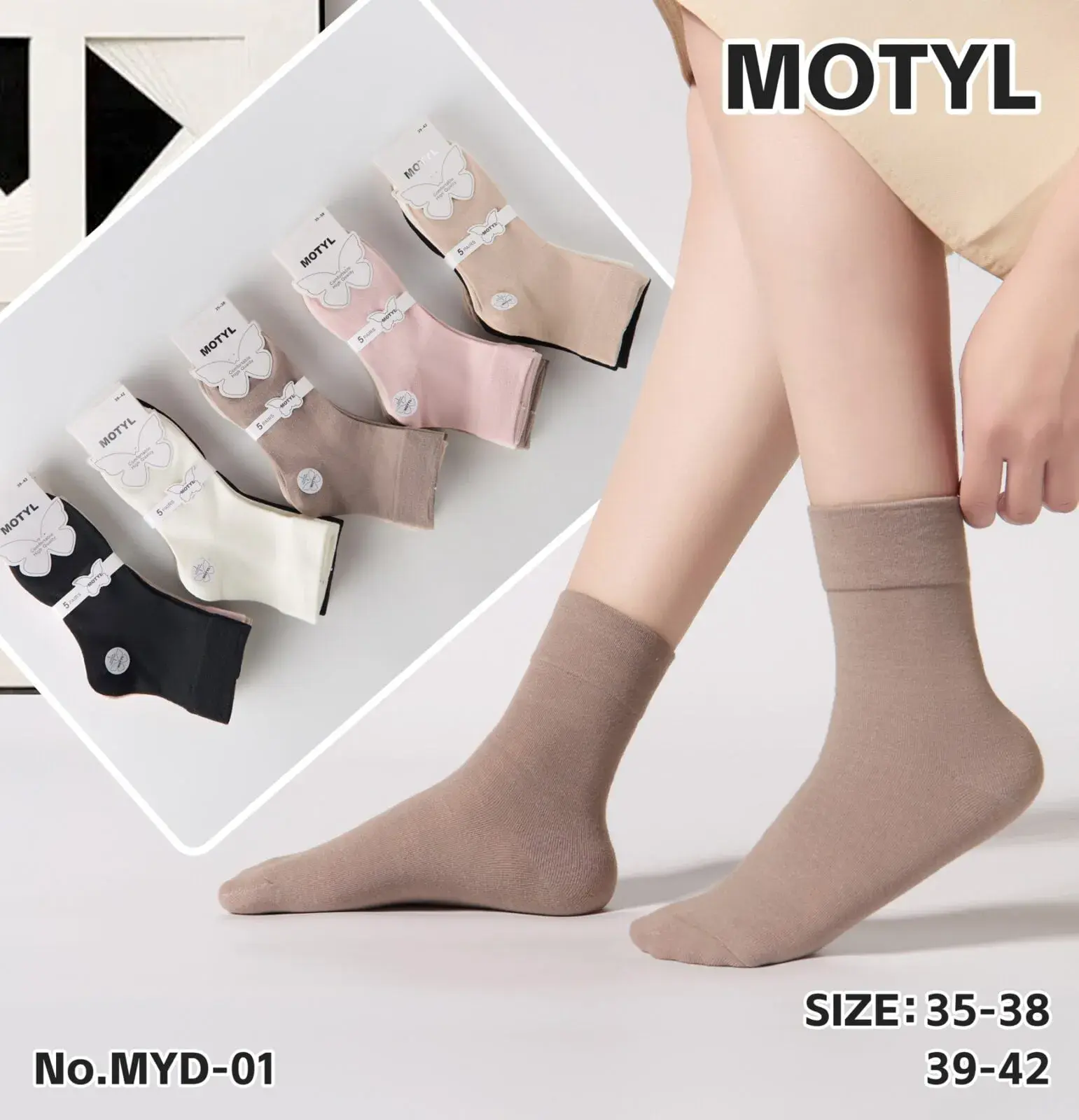 Skarpetki damskie motyle 35-38/39-42, 5 kolorów