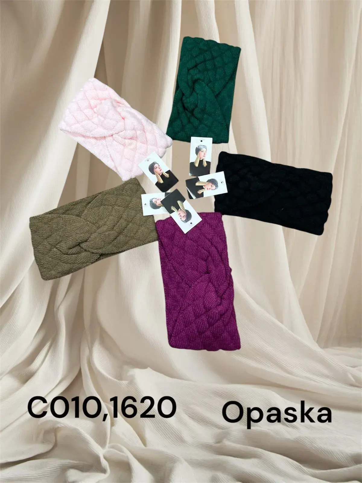 Opaski damskie plecione 4 kolory C010,1620