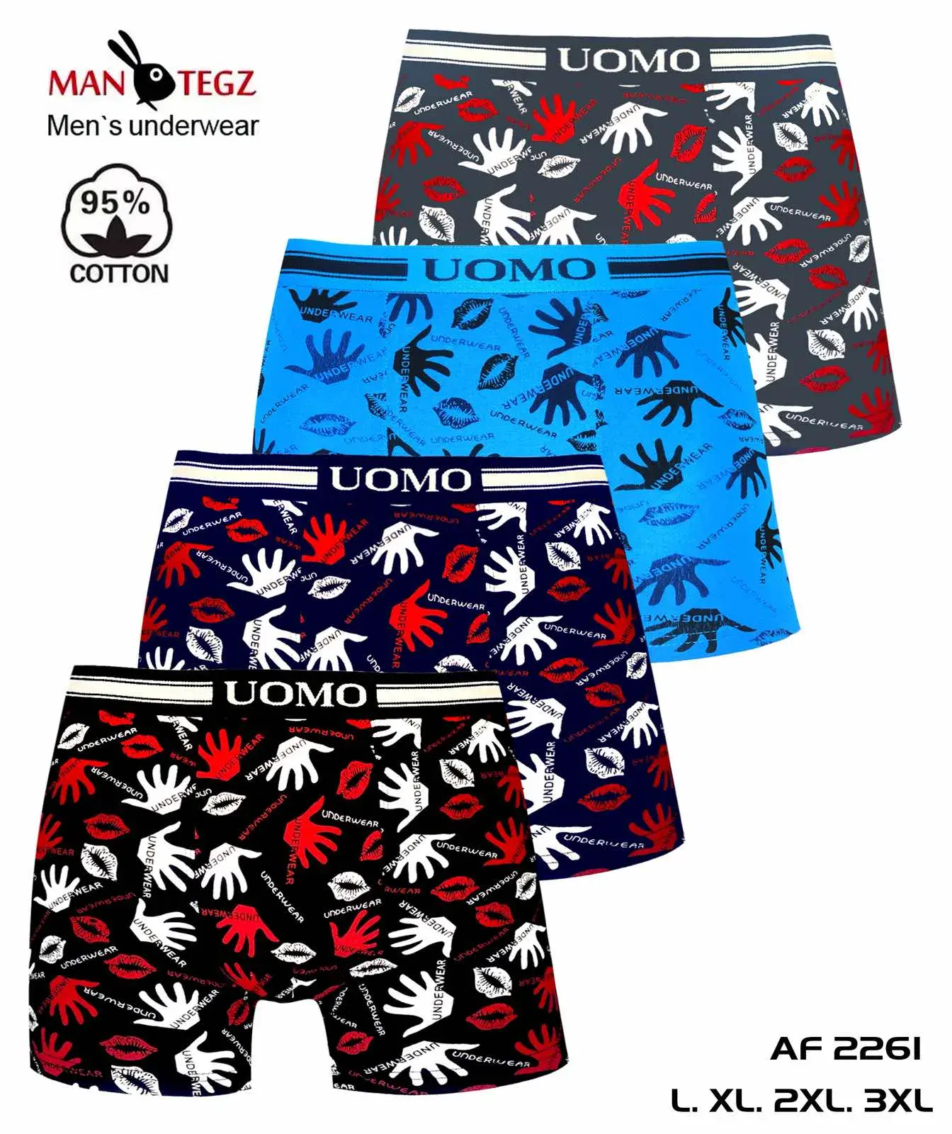 Bokserki męskie UOMO 95% bawełna L XL XXL XXXL AF2261