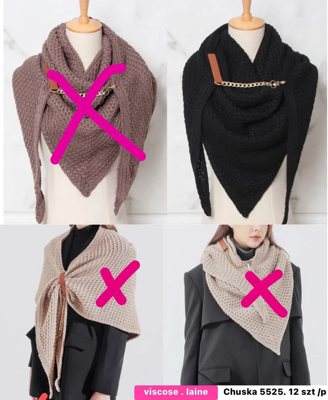 Szaliki damskie viscose Chuska 525.12 szt