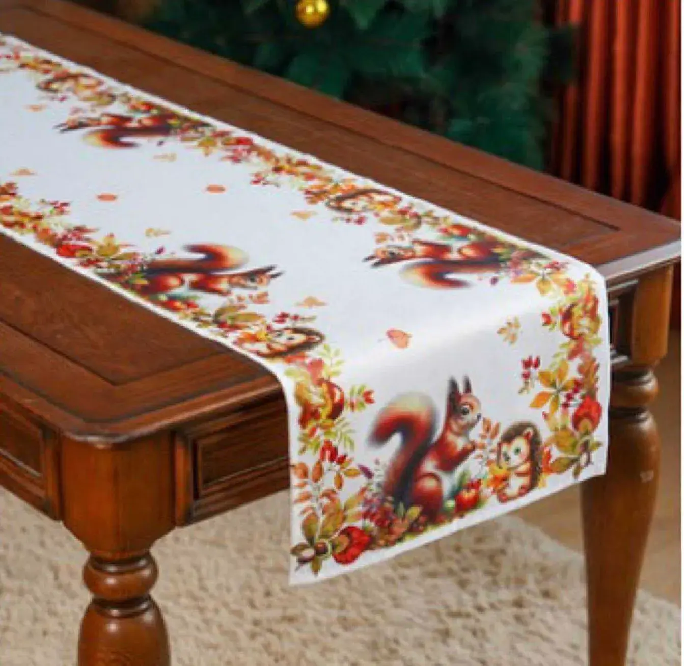 Bieżnik stołowy 40x140 cm wiewiórki jesienne