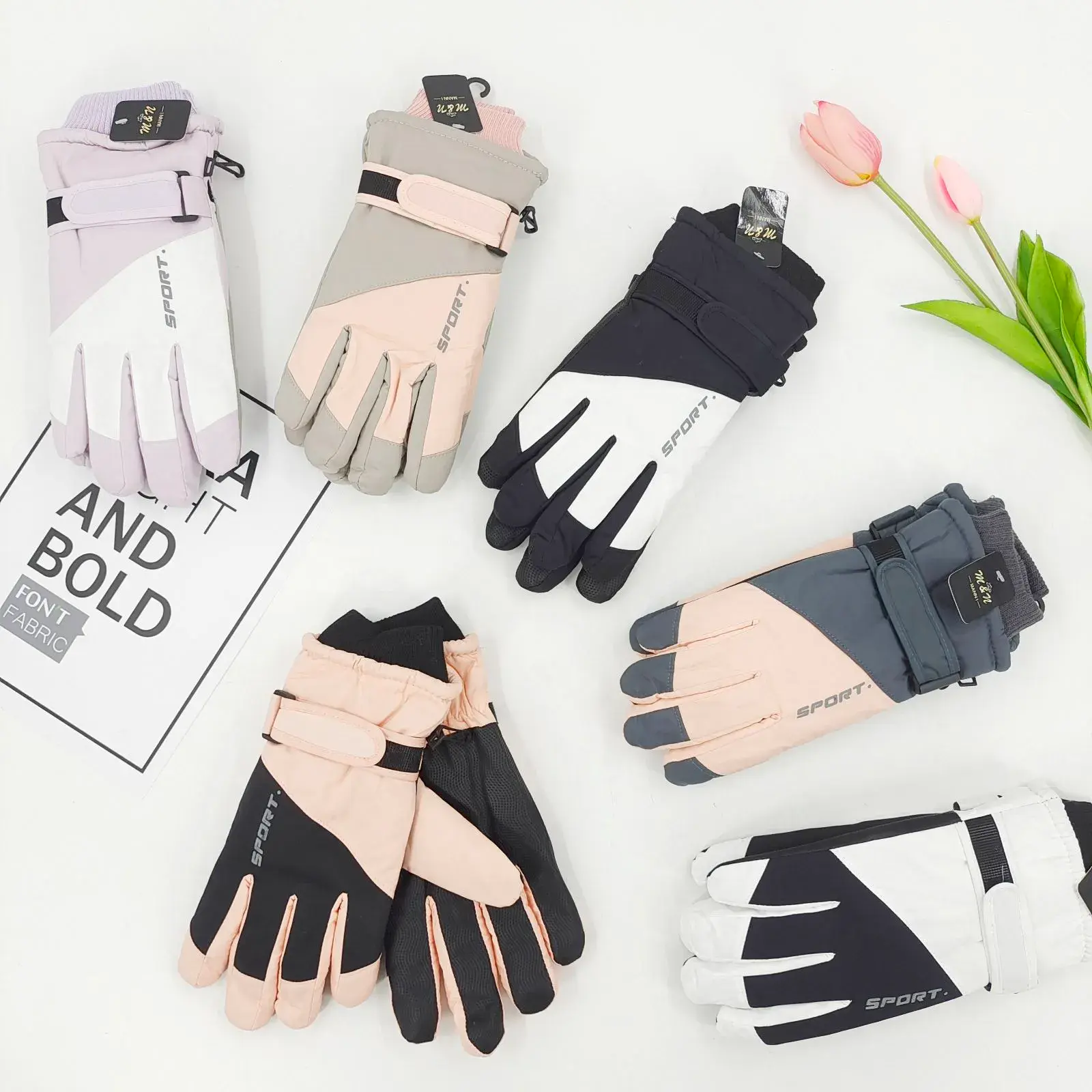 Rękawiczki damskie sportowe Bold & Fab, 5 kolorów