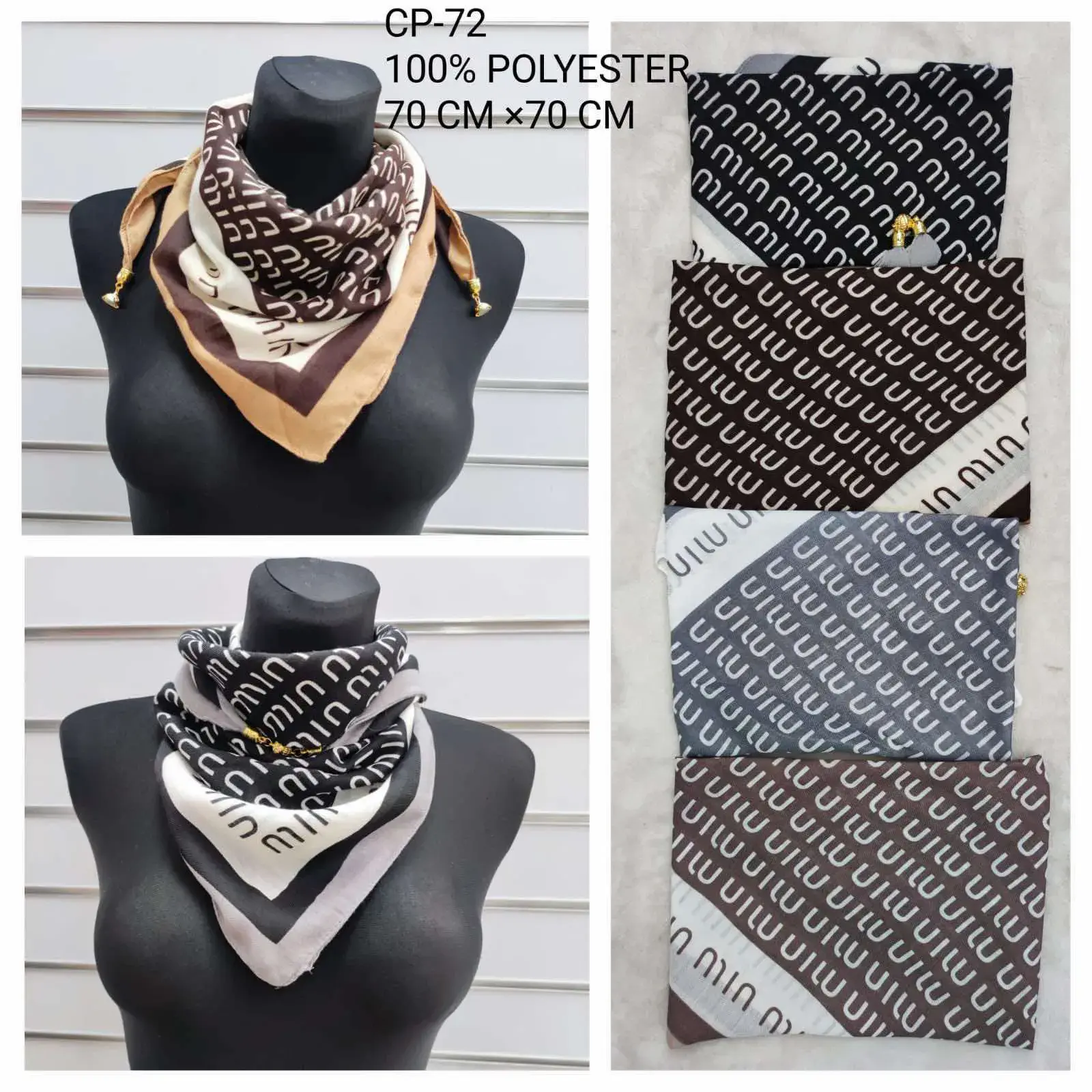 Chusty damskie 100% poliester 70x70 cm CP-72