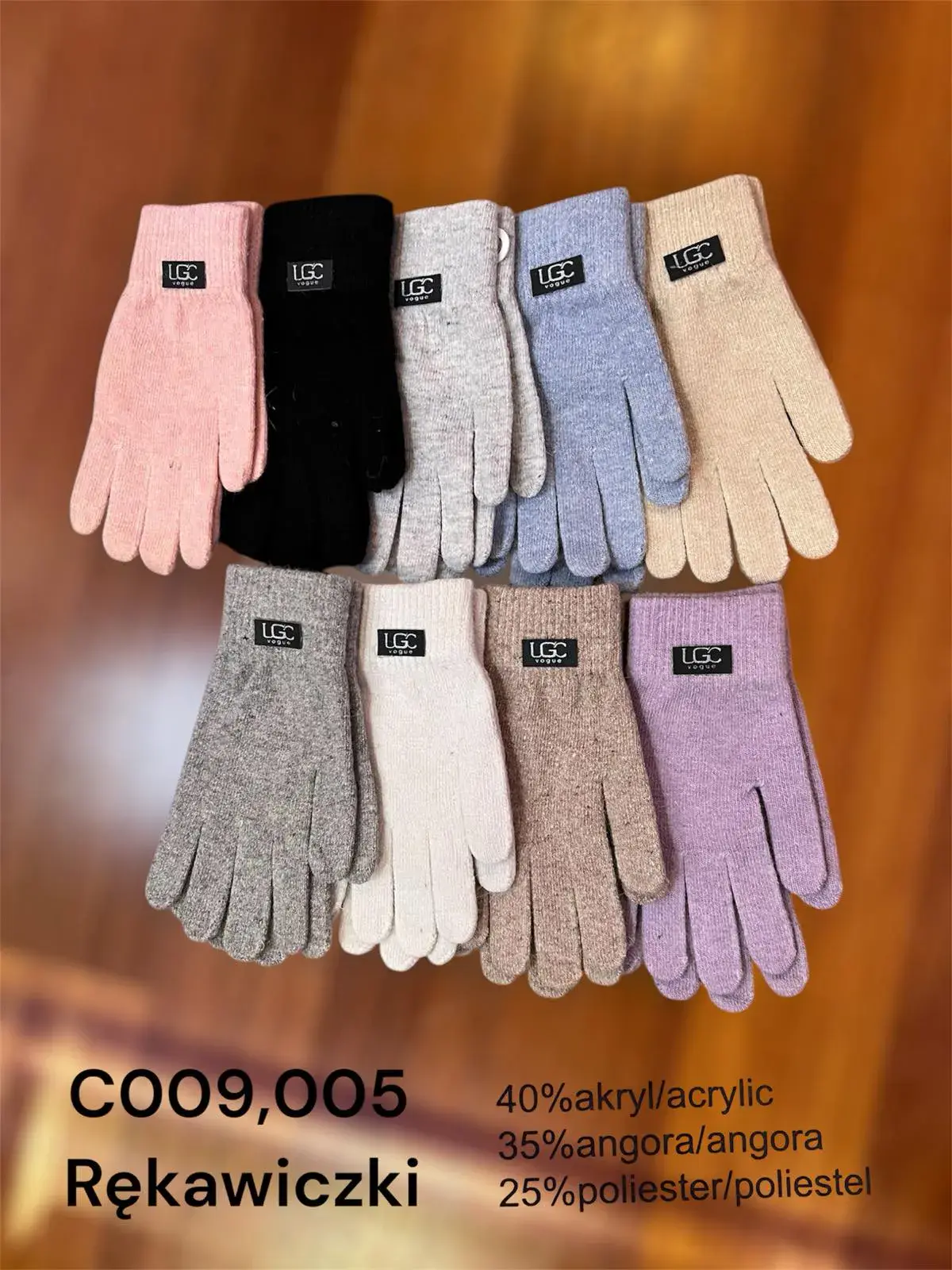 Rękawiczki damskie UGG 40% akryl C009,005