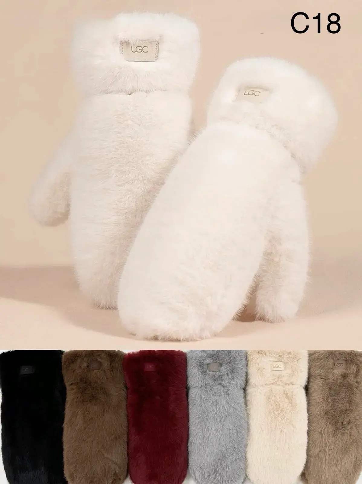 Rękawiczki damskie futrzane UGG C18 białe i inne kolory