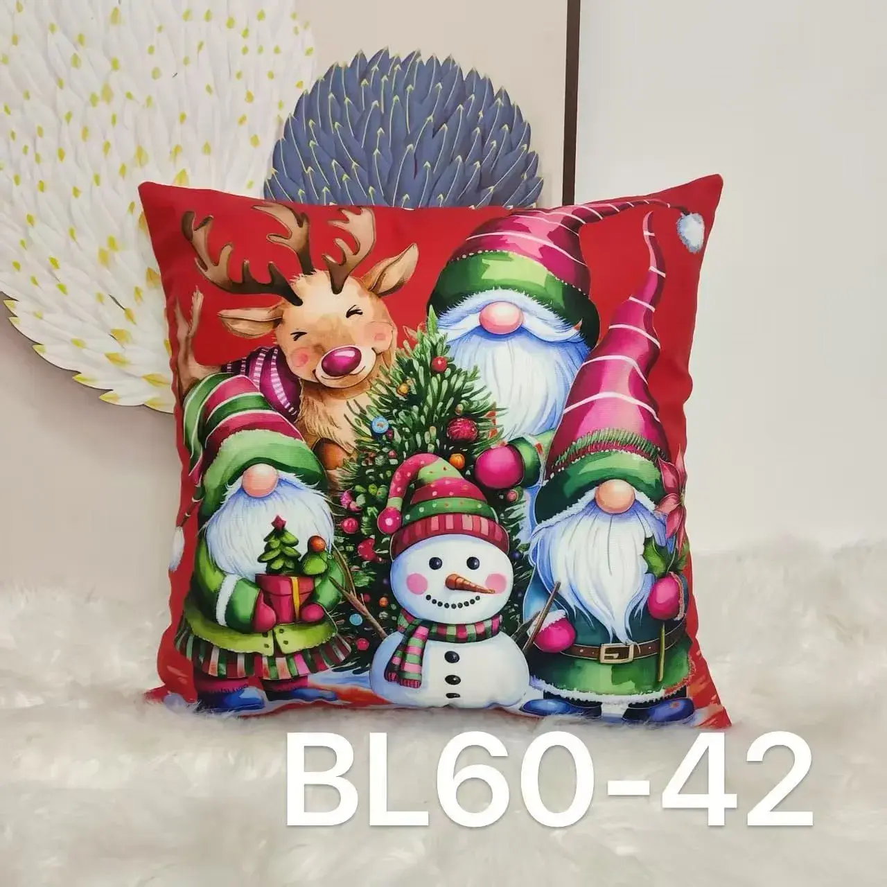 Poszewka Świąteczny Elf Renifer Bałwan 40x40cm