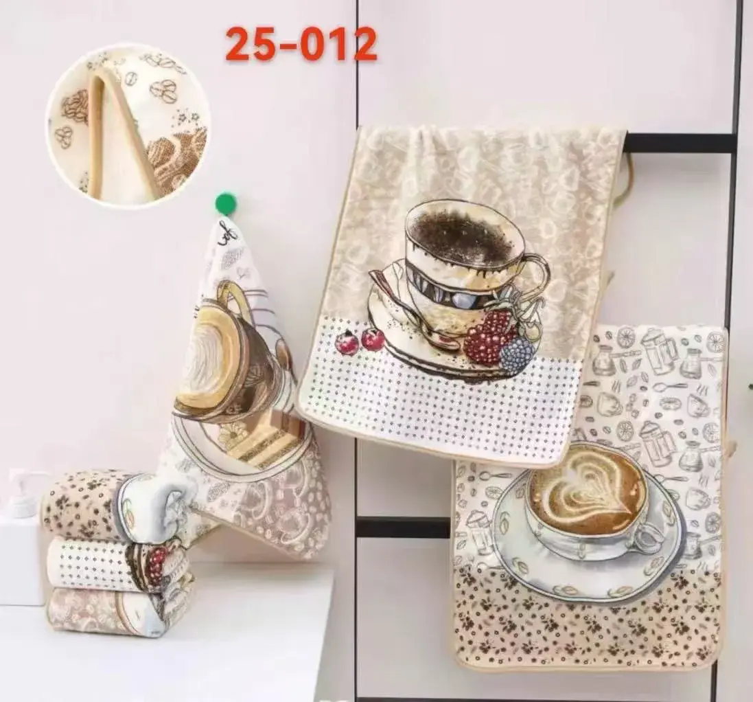 Zestaw ścierek kuchennych 40/60 motyw kawa beżowy