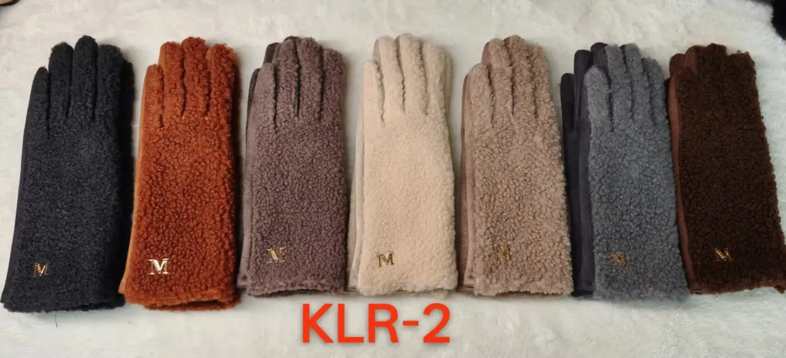 Rękawiczki damskie futerkowe M, 6 kolorów, KLR-2