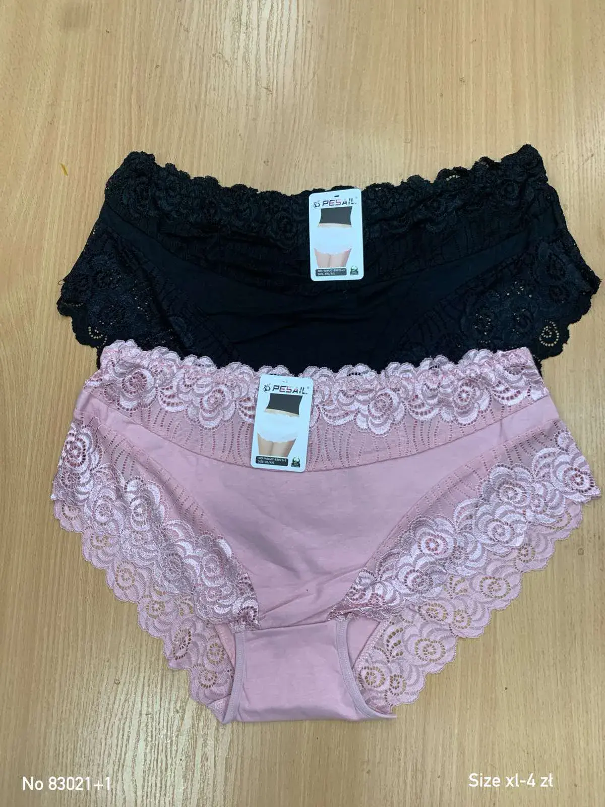 Majtki damskie koronkowe Size XL-4XL, czarny i różowy