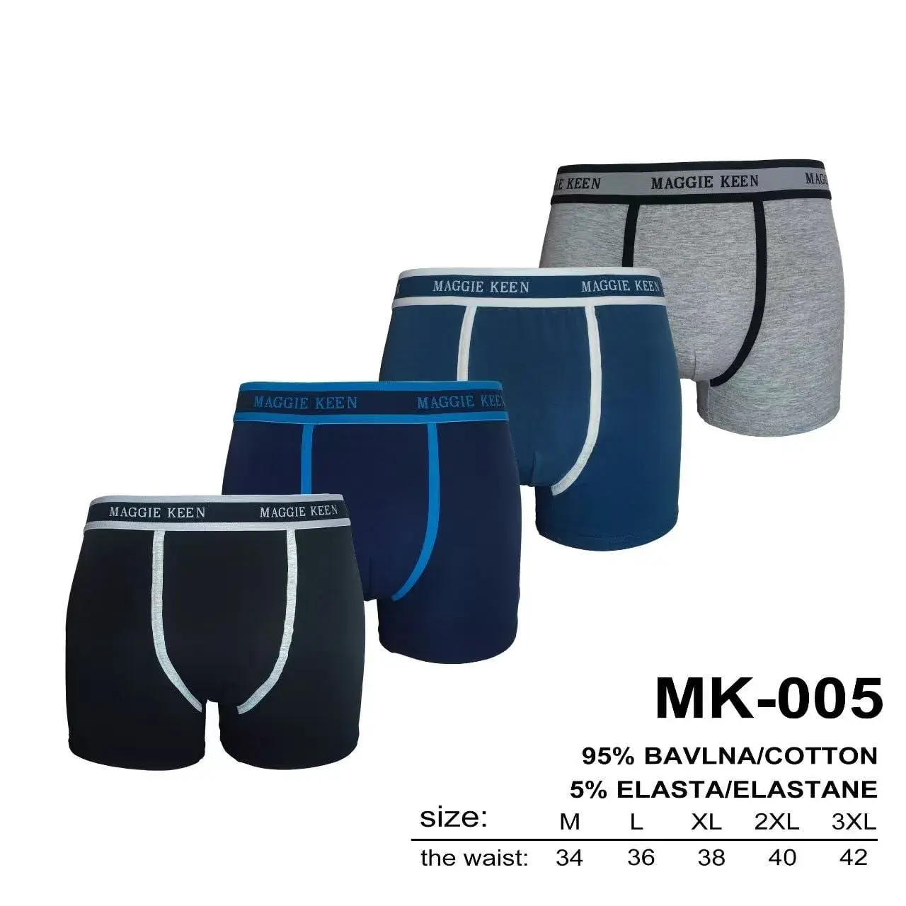 Boserki męskie Maggie Keen MK-005 95% bawełna M-L-XL-2XL-3XL