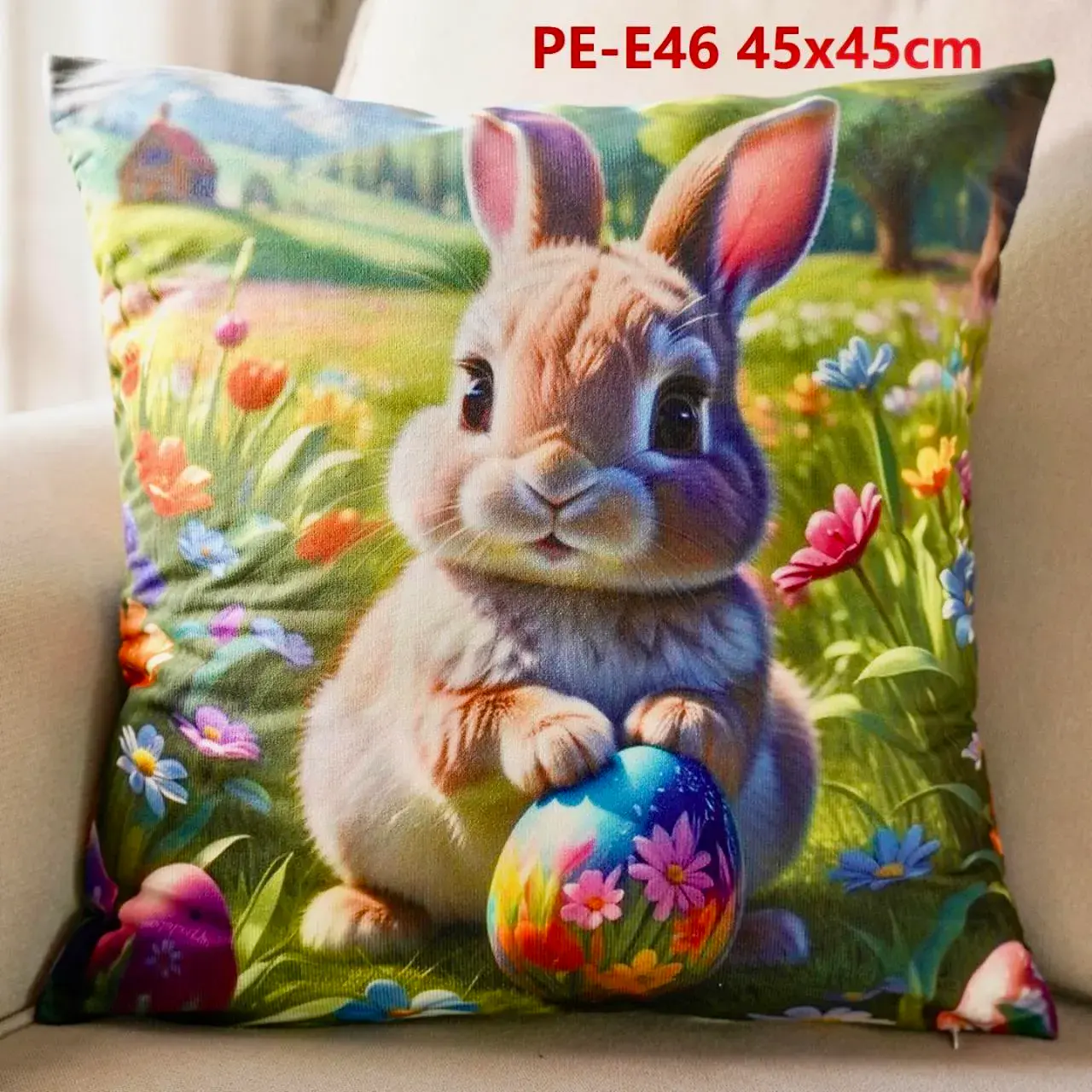 Poszewki 45x45 cm z motywem królika wielkanocnego PE-E46