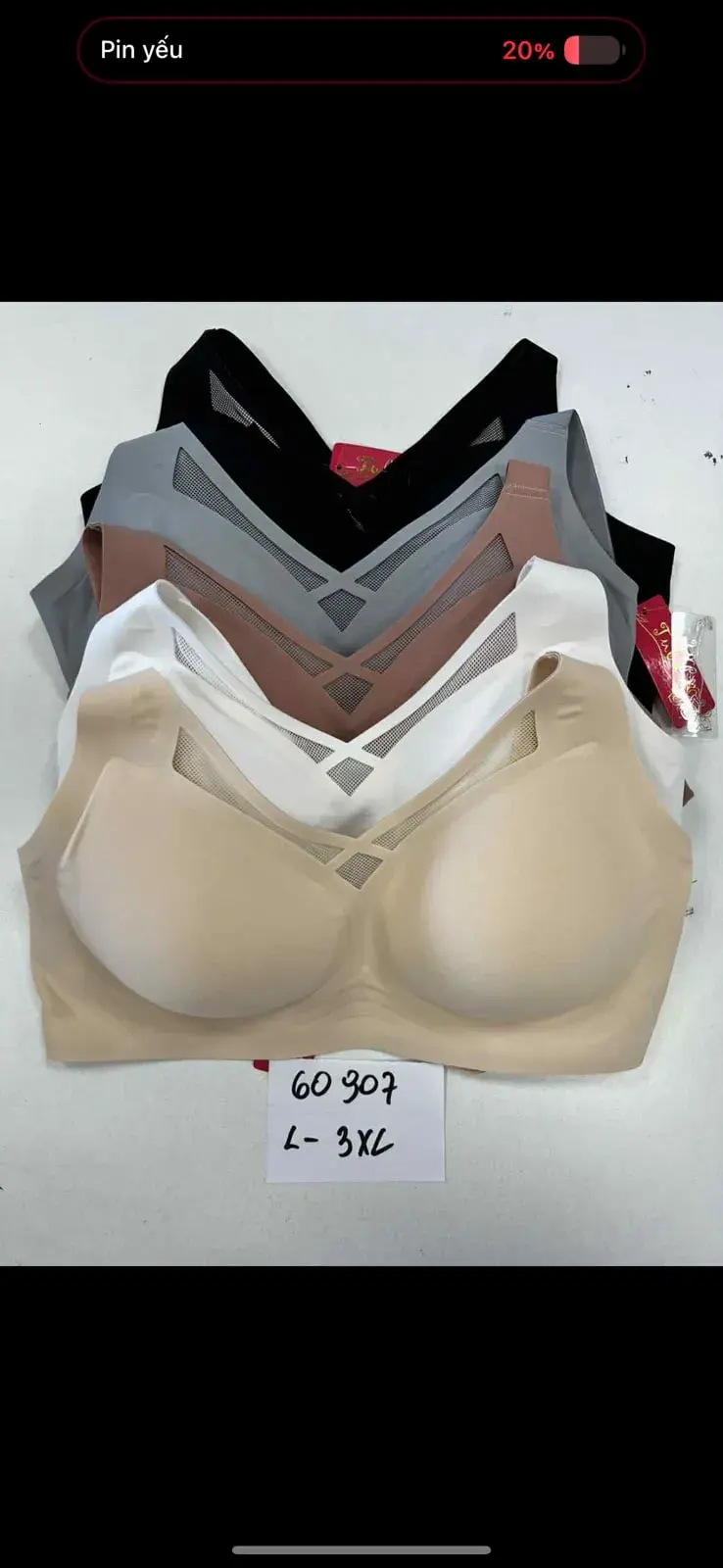 Biustonosze damskie bezszwowe L-5XL, 6 szt/opak.