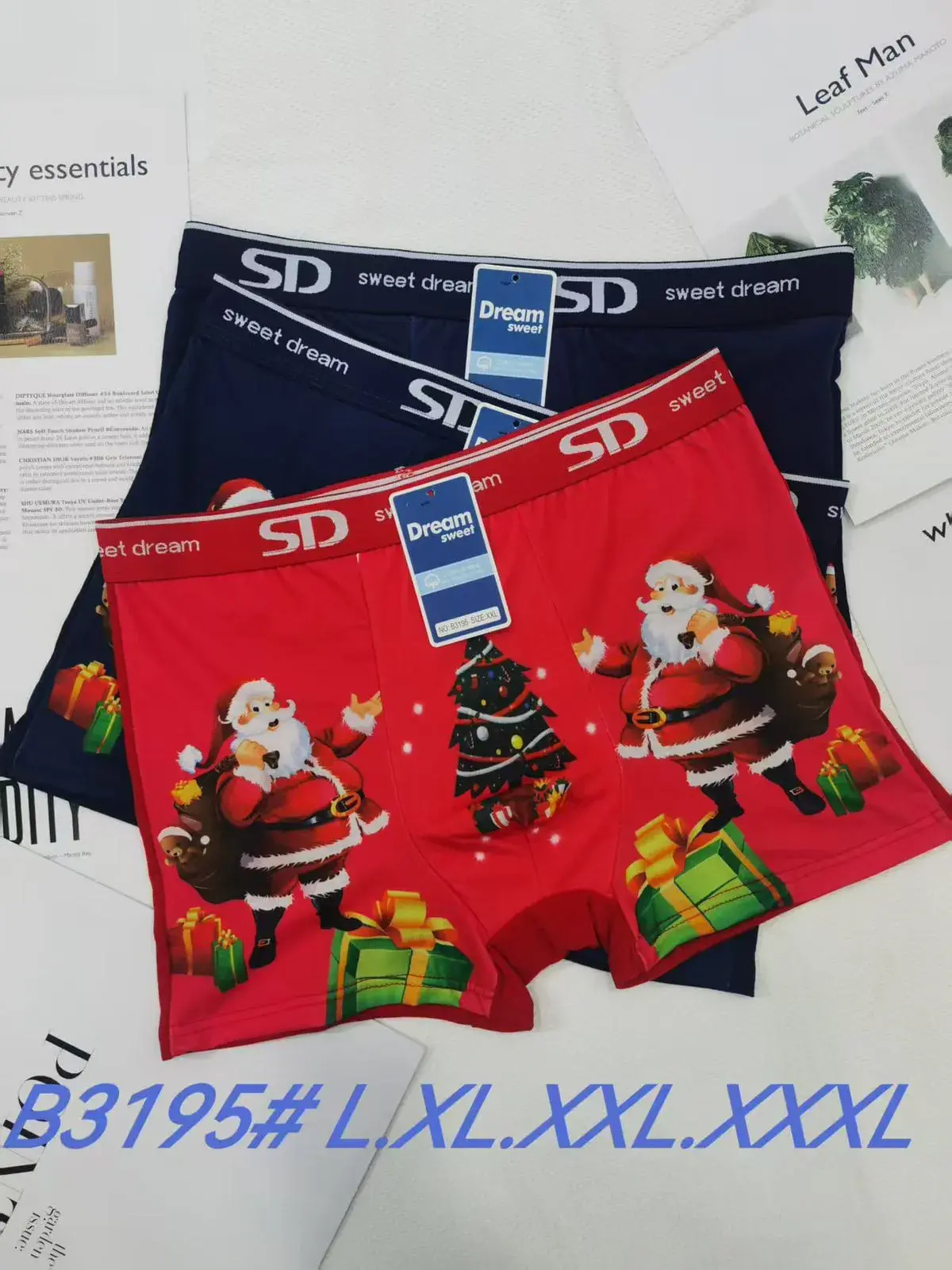 Bokserki męskie Sweet Dream z motywem świątecznym L-XL-XXL-XXXL