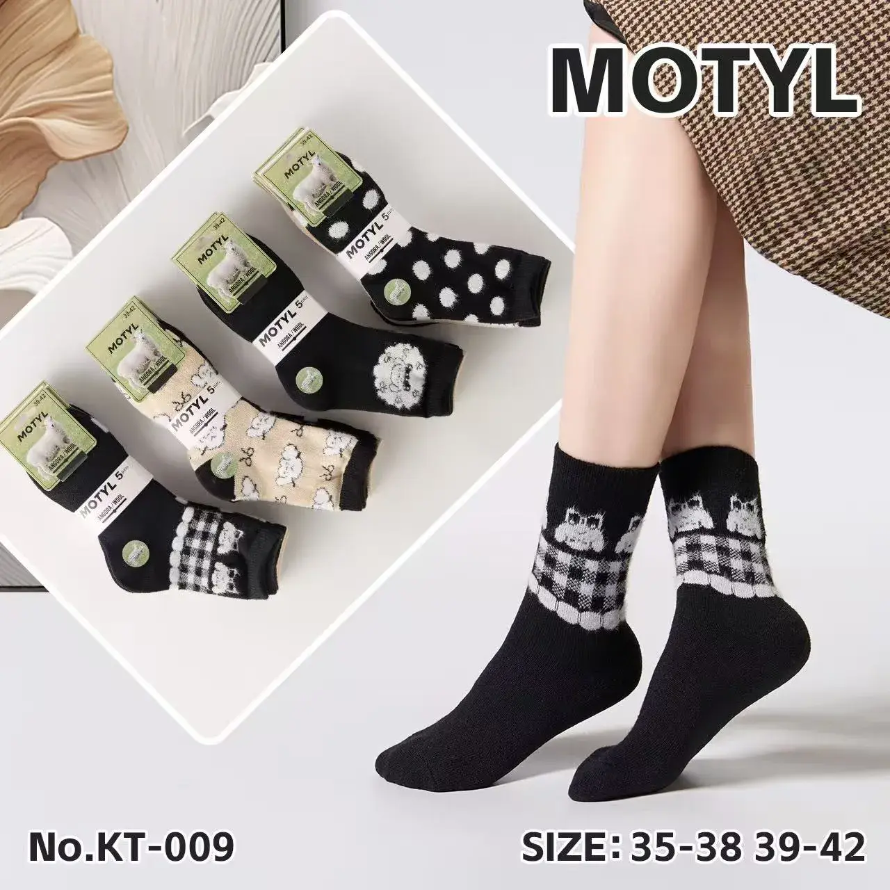 Skarpetki damskie Motyl z motywami 5 par rozmiar 35-38-39-42