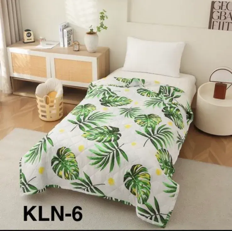 Kołdry Letnie 160/200 z motywem liści monstery KLN-6
