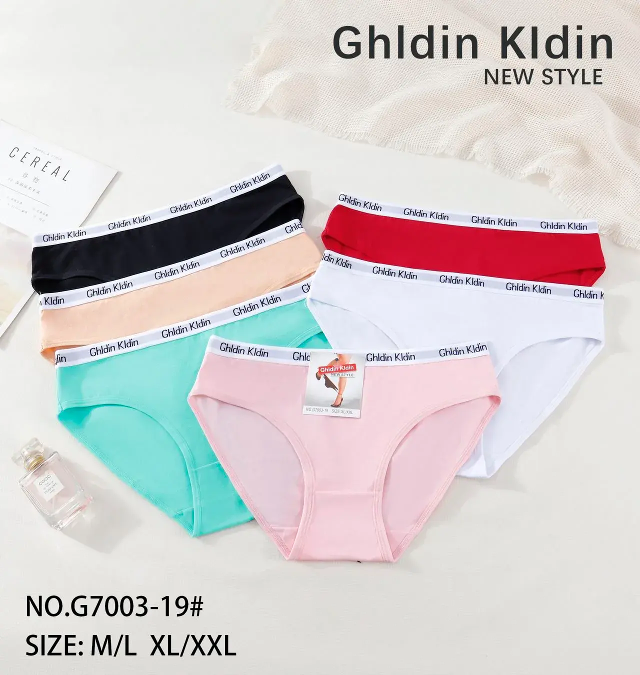 Majtki damskie G7003-19 M/L XL/XXL 5 szt mix kolorów