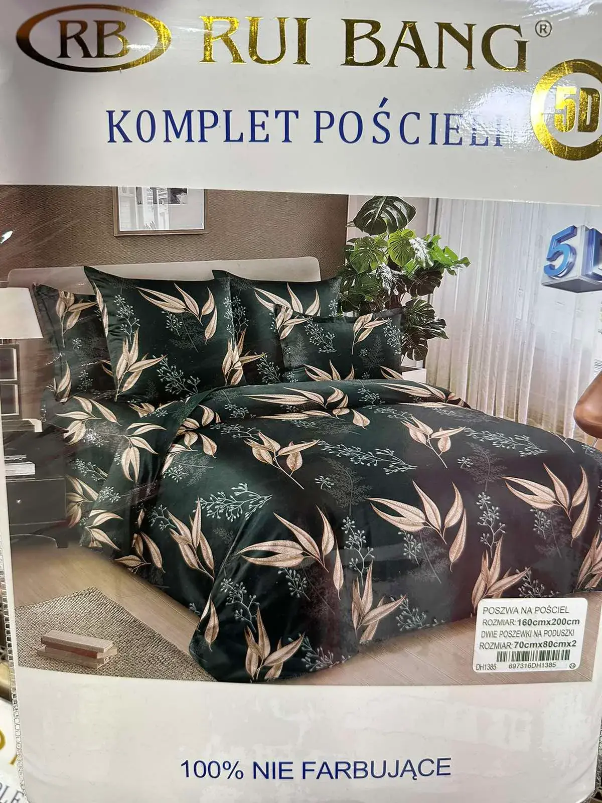 Komplet Pościeli Ruiui Bangang 3cz 160/200 Zielony