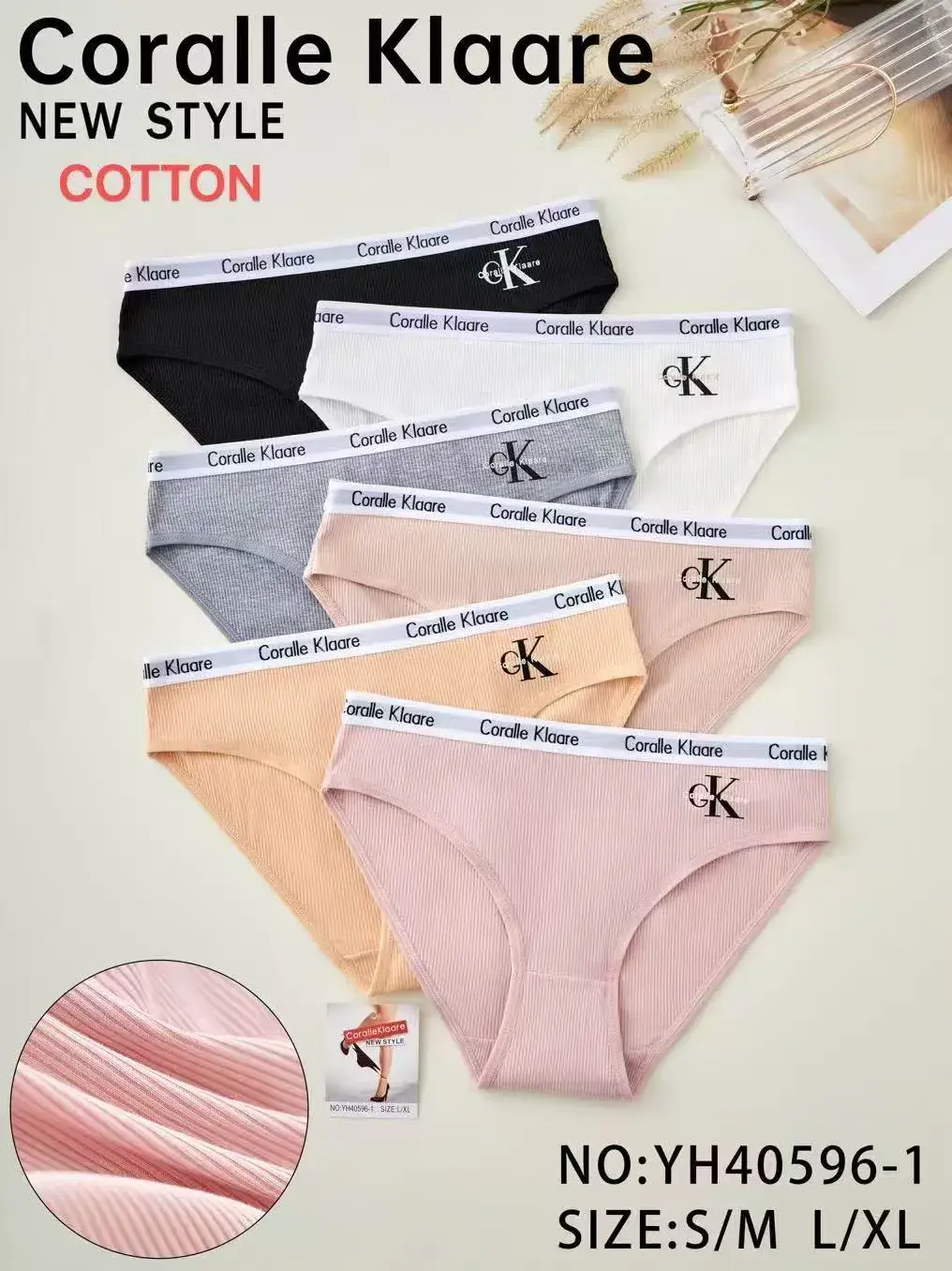 Majtki damskie Corallelle Klaaare Cotton S/M L/XL 5 szt