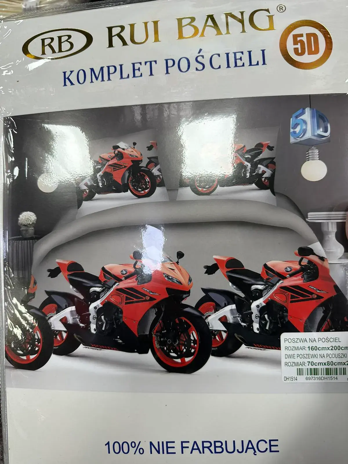 Komplet Pościeli 3cz RB Ruii Bang 160/200 Motyw Motocykla