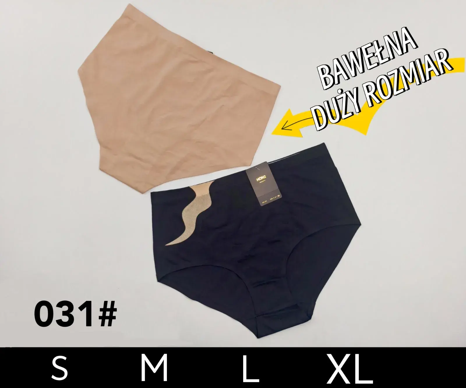 Majtki damskie bawełniane beżowe i czarne rozmiary S-XXL