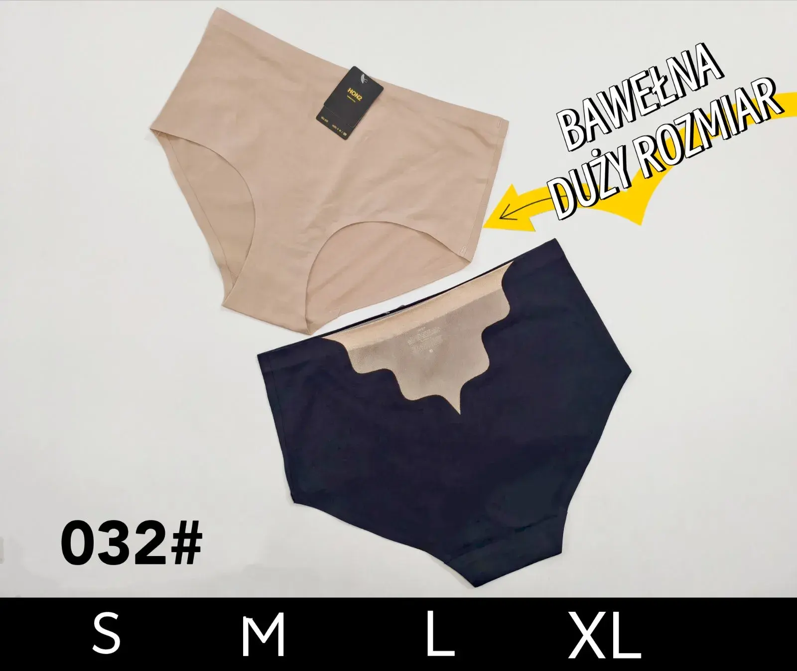 Majtki damskie bawełniane S-XXL, beżowe i granatowe