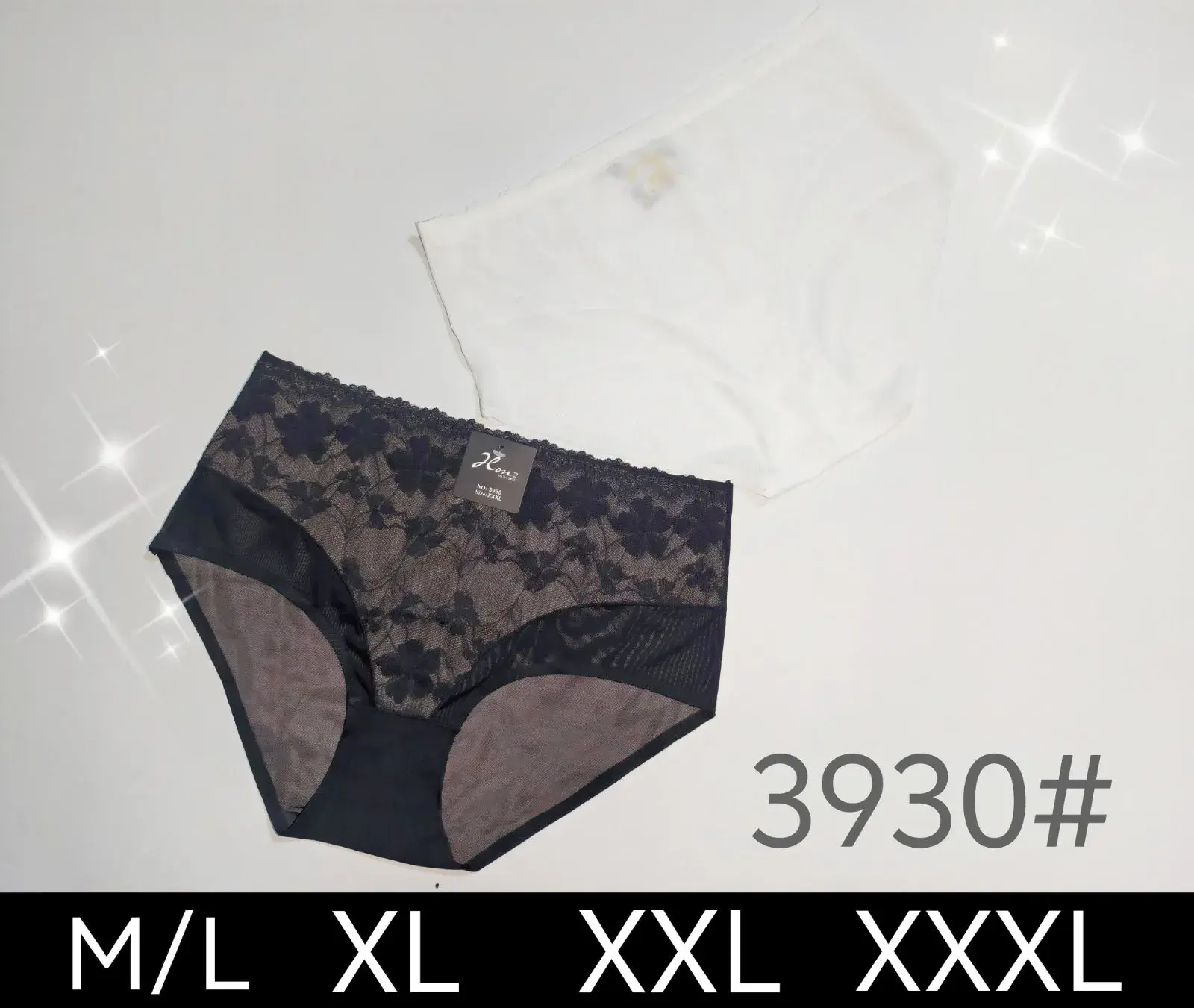 Majtki damskie koronkowe brązowe M/L XL XXL XXXL 3930#