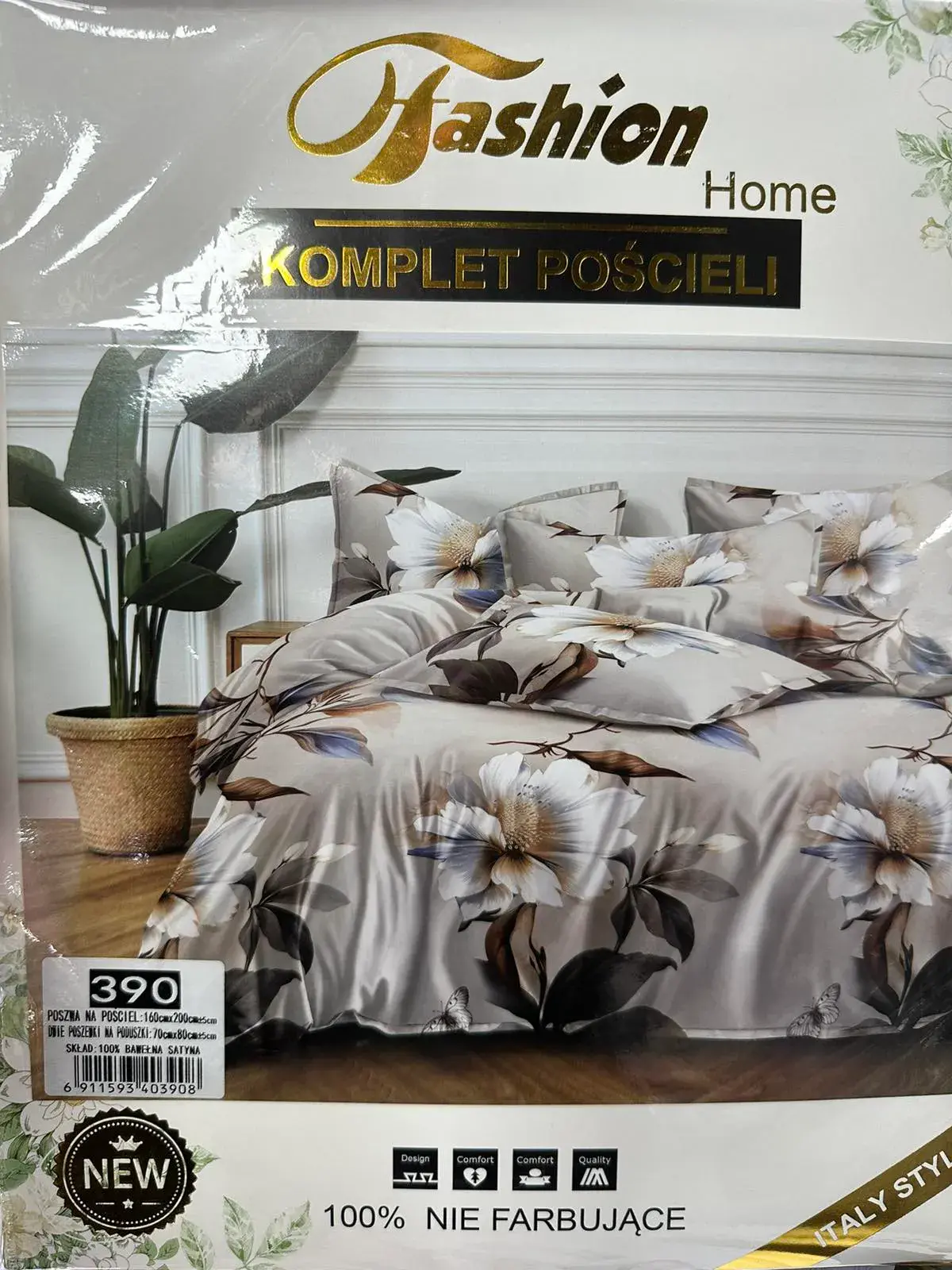 Komplet Pościeli 3cz. 160/200 Fashion Home Niefarbowane
