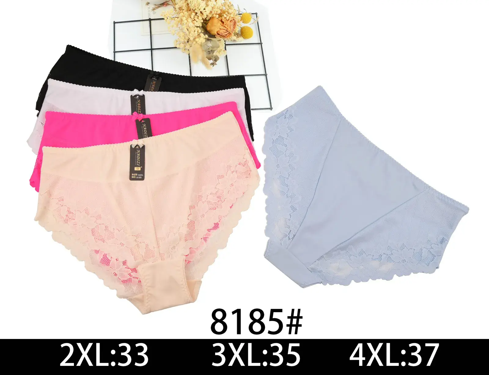 Majtki damskie koronkowe 2XL:33, 3XL:35, 4XL:37