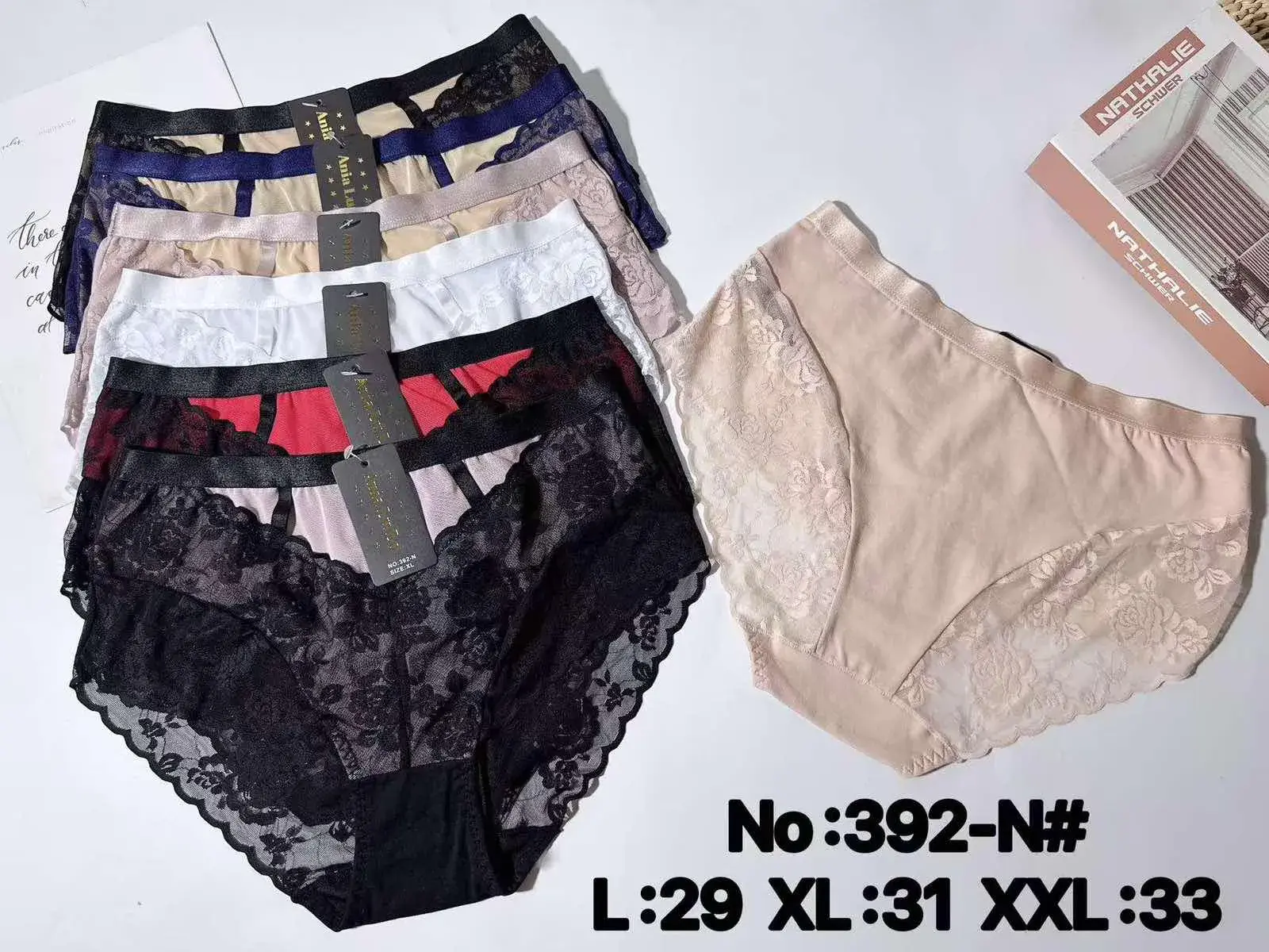 Majtki damskie koronkowe No:392-N# L:29 XL:31 XXXL:33
