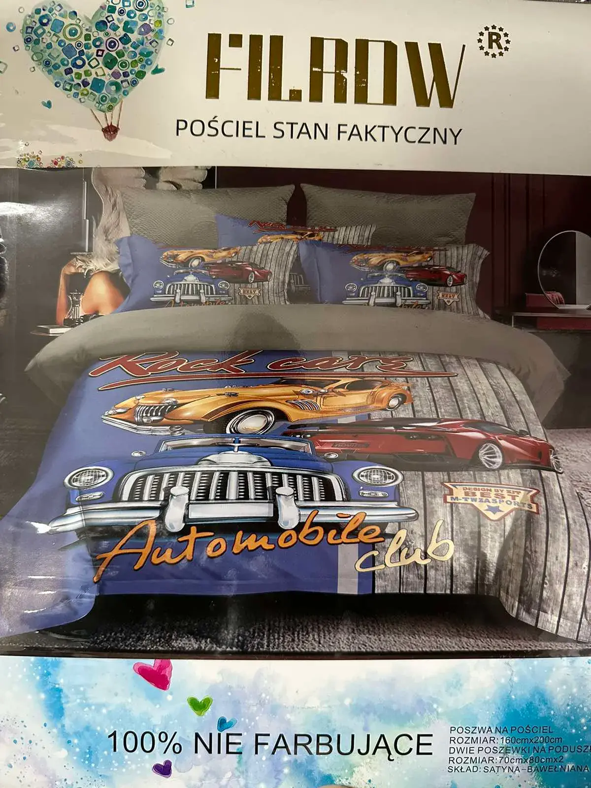 Komplet Pościel 3CZ 160/200 Hot Rod Automobile Club