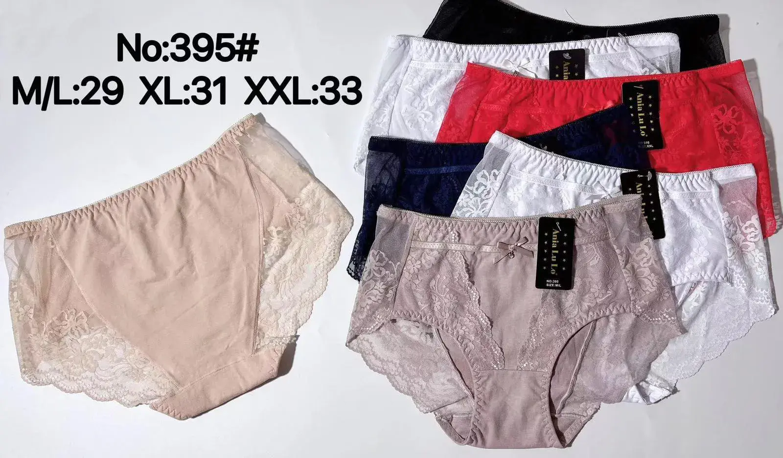 Majtki damskie koronkowe M-L29 XL31 XXL33 Nr 395