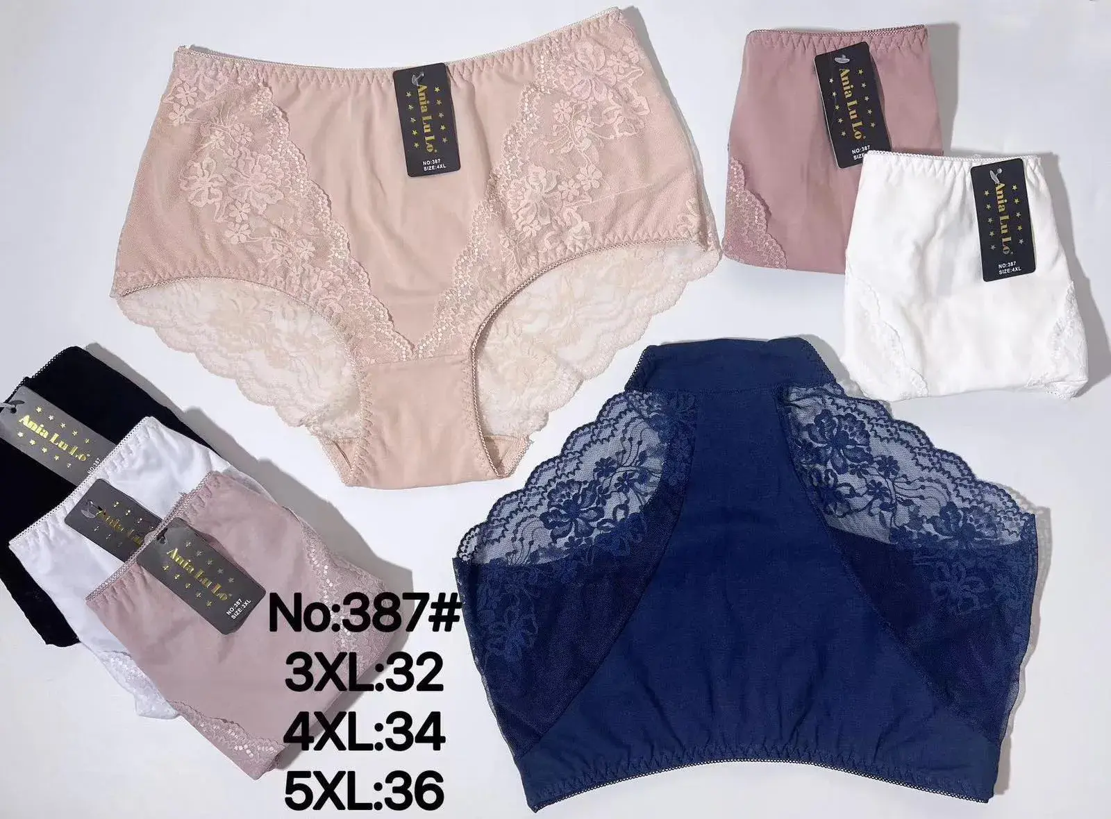 Majtki damskie koronkowe No.387 rozmiary 3XL-36, 4XL-34, 5XL-32