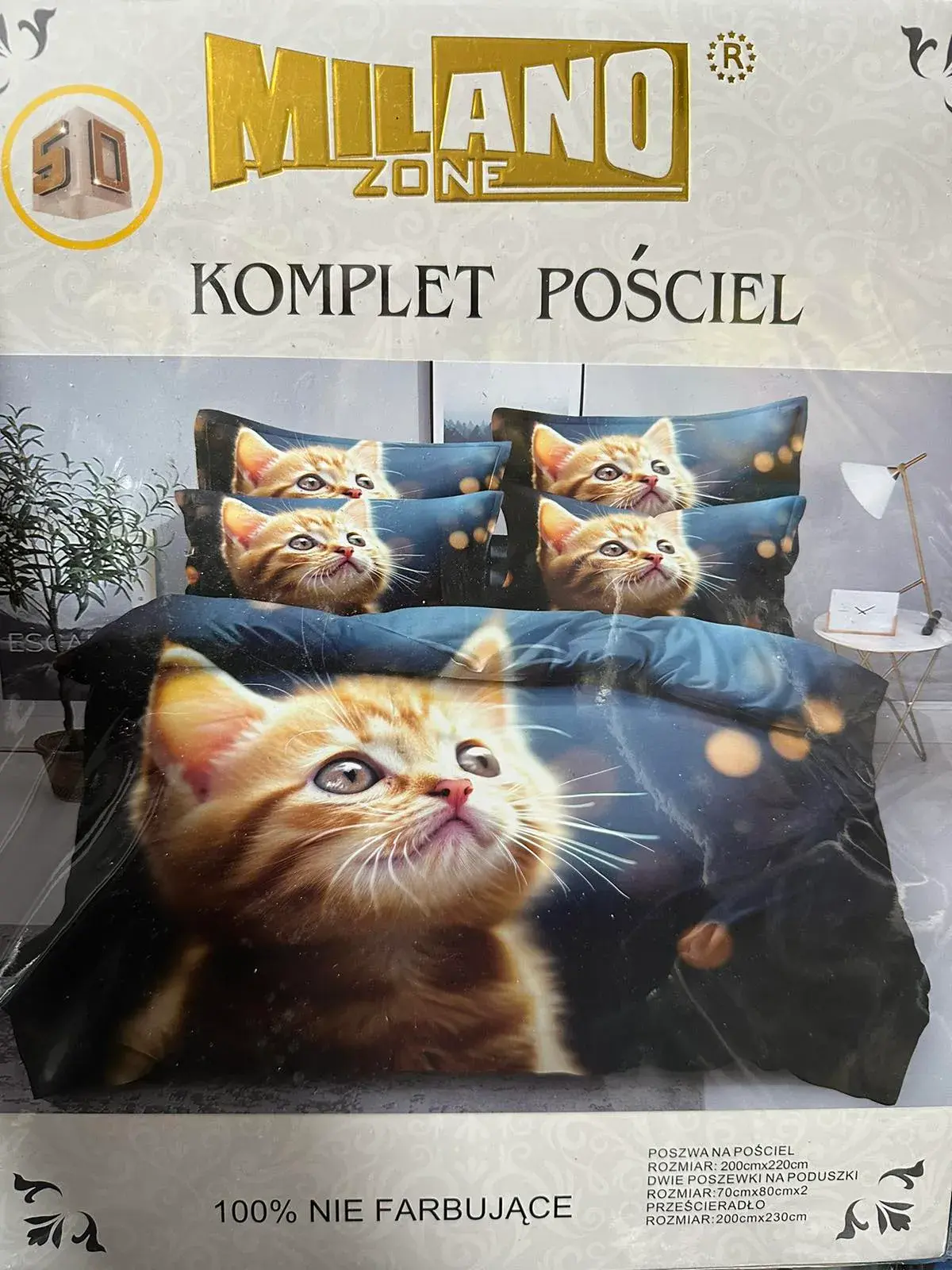 Komplet Pościel 4cz Milano 200/220 Kocięta