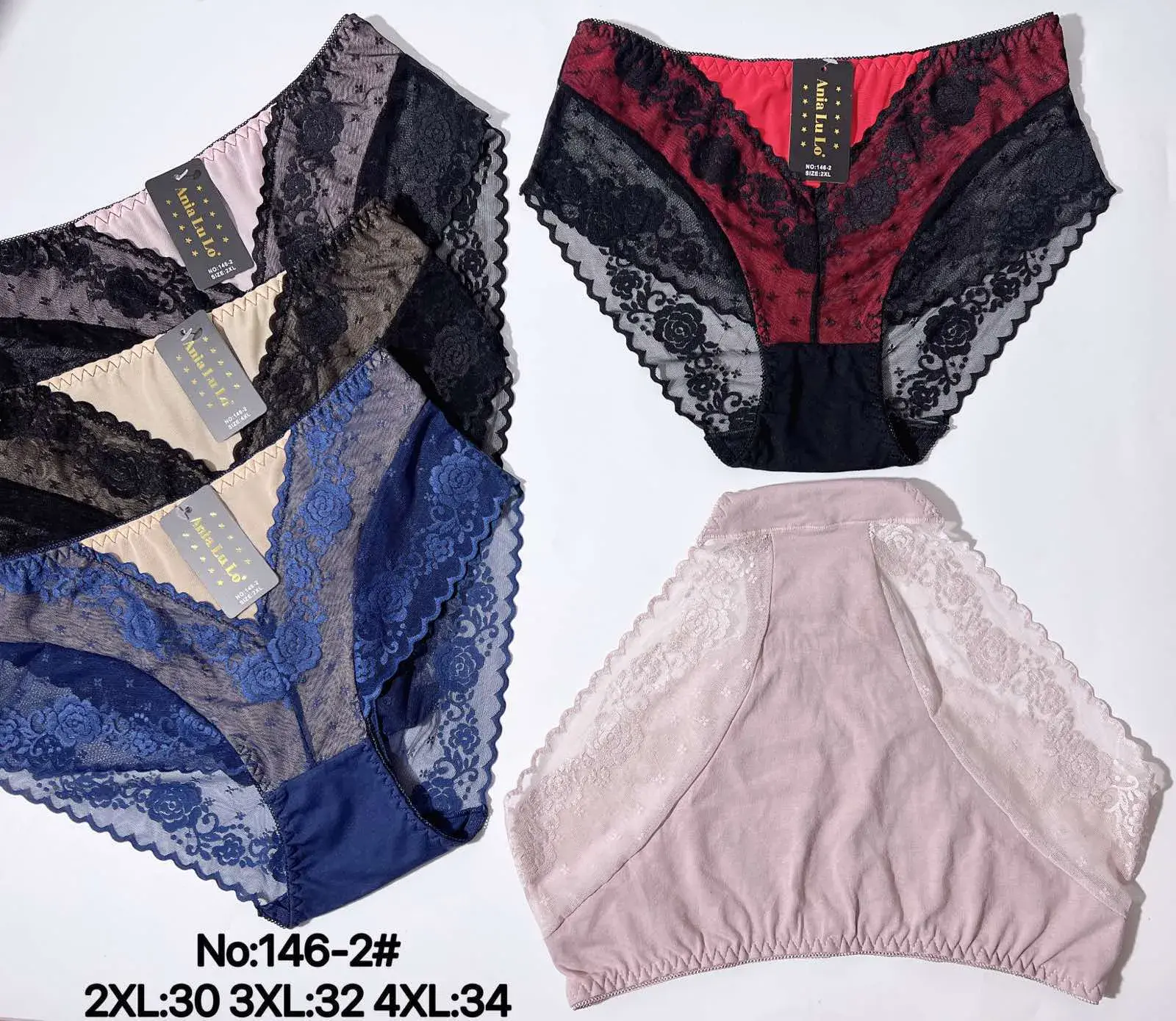 Majtki damskie koronkowe XL-4XL Nr 146-2, 4 kolory