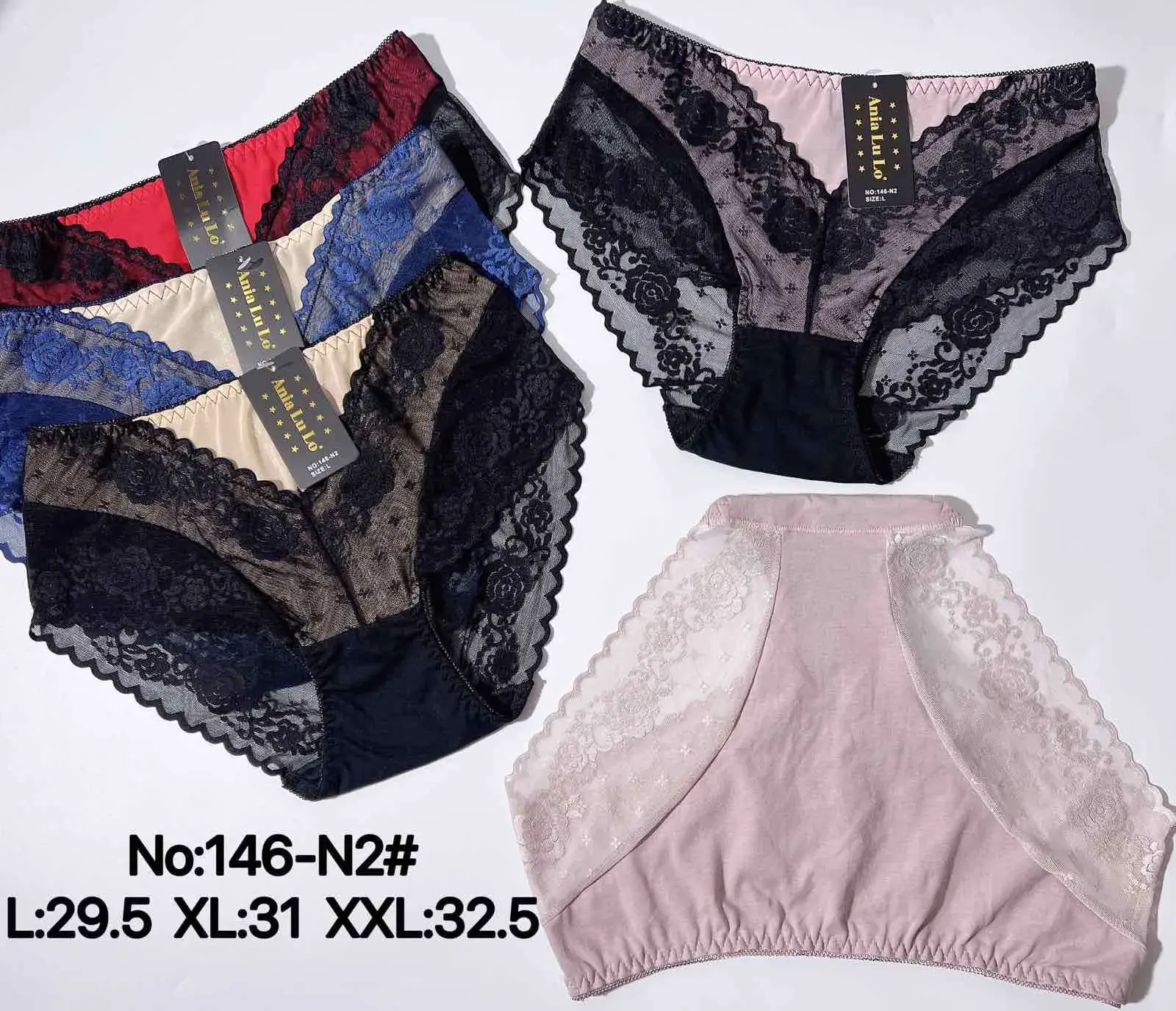 Majtki damskie koronkowe 4 szt L29.5 XL31 XL32.5 SKU140925-133
