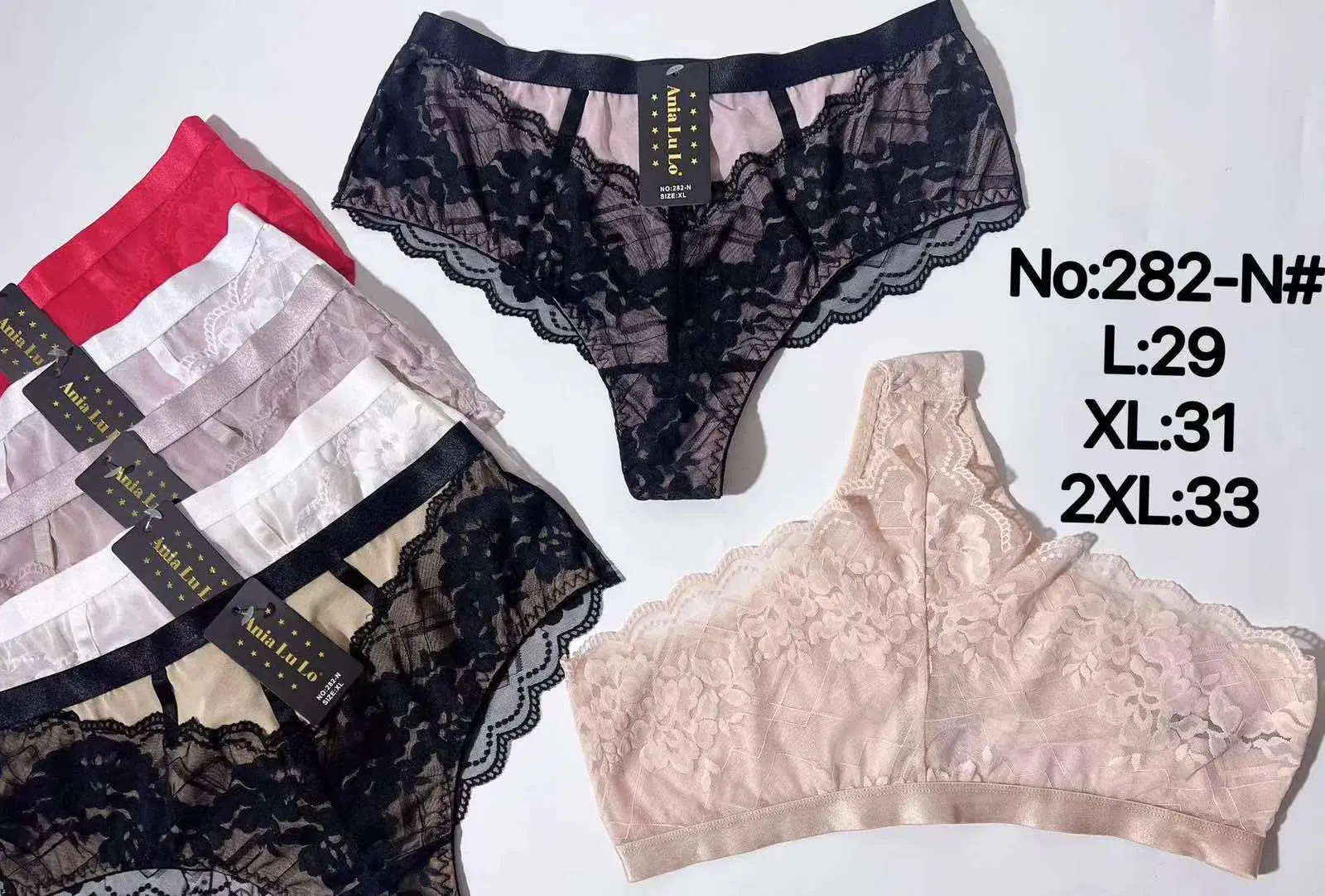 Majtki damskie koronkowe L29-XL33 No.282-N, 24 szt