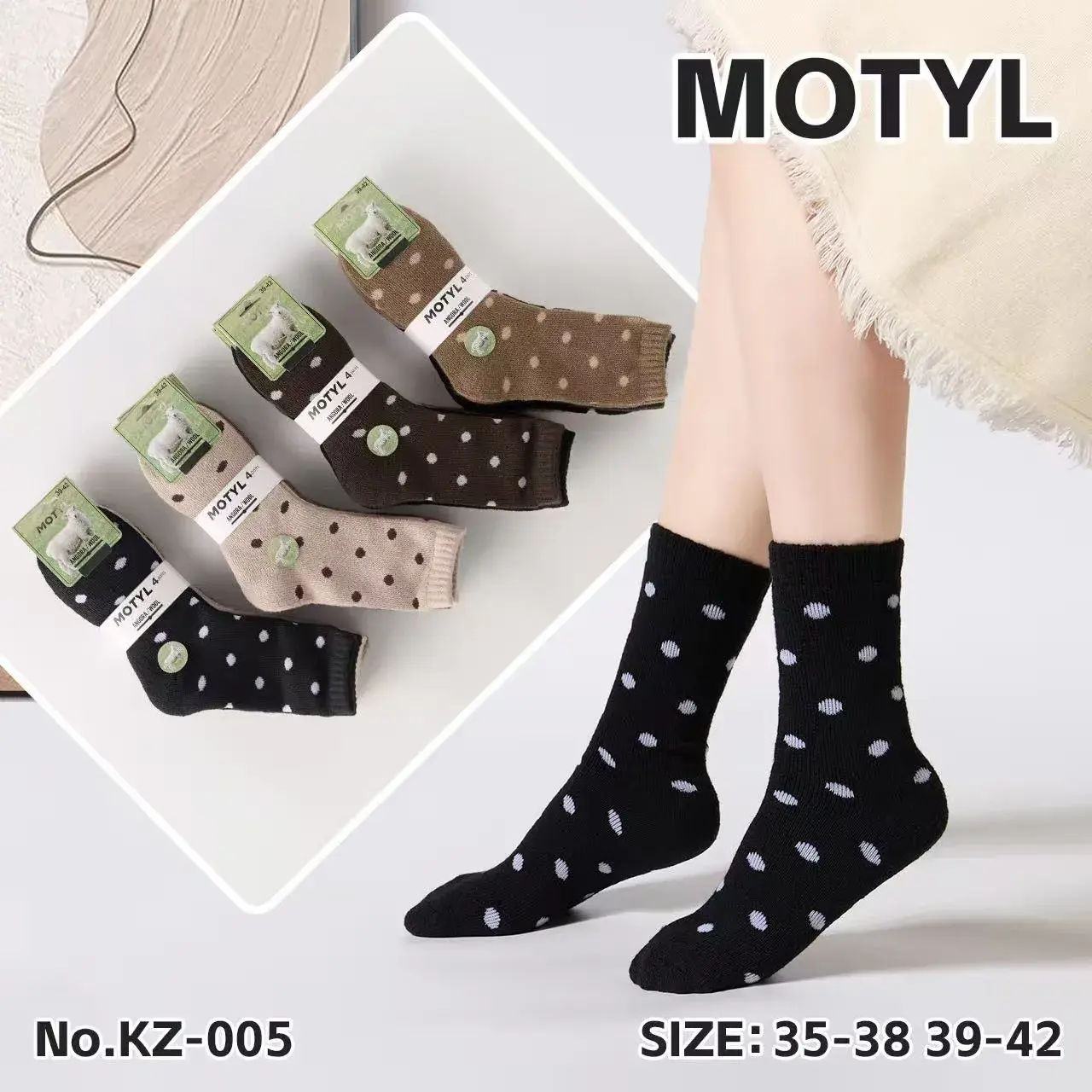 Skarpetki Damskie Motyle 4 Kolory Rozmiar 35-38-39-42