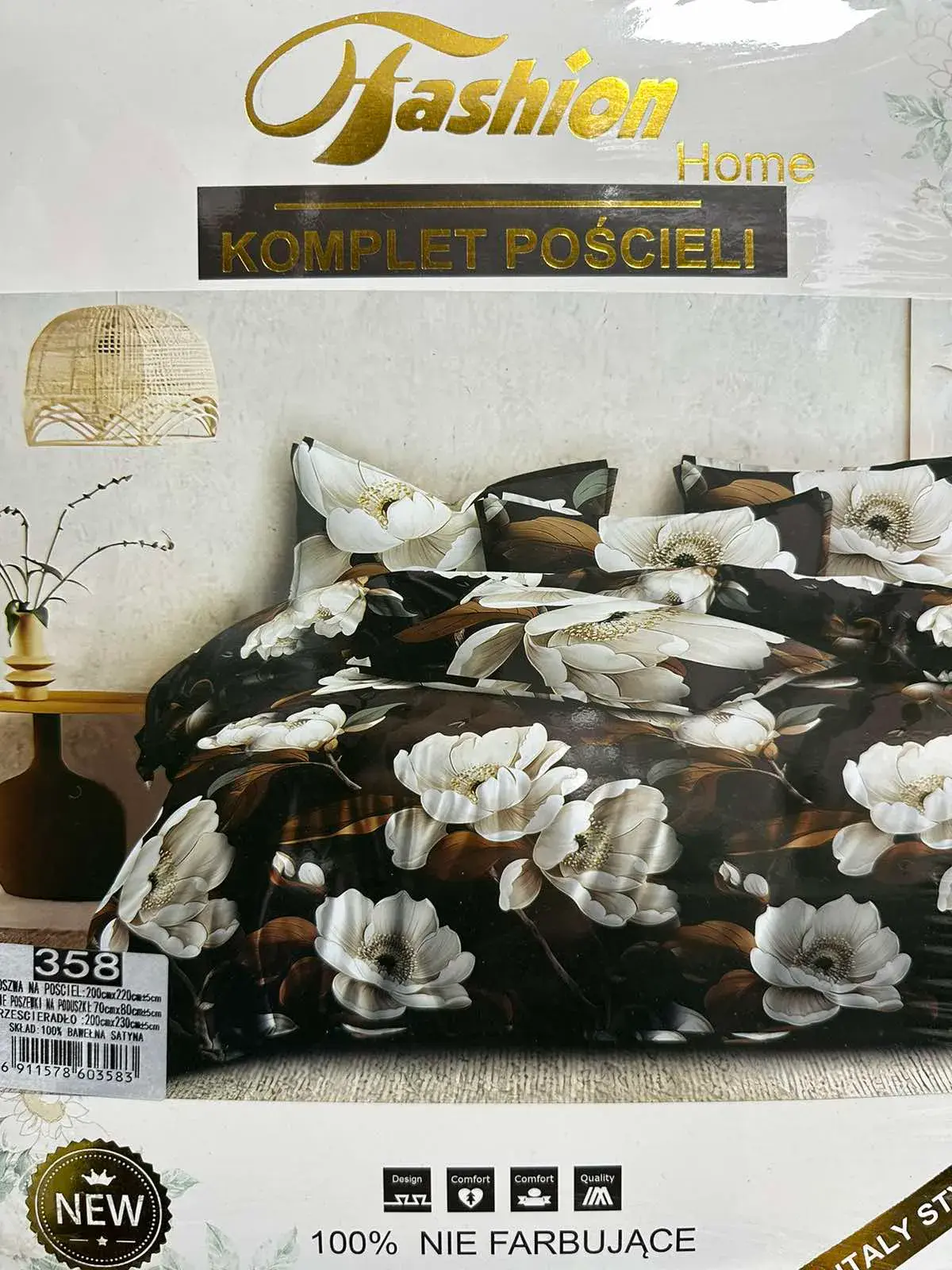 Komplet Pościeli 4cz Fashion Home 200/220 100% Nie Farbujące