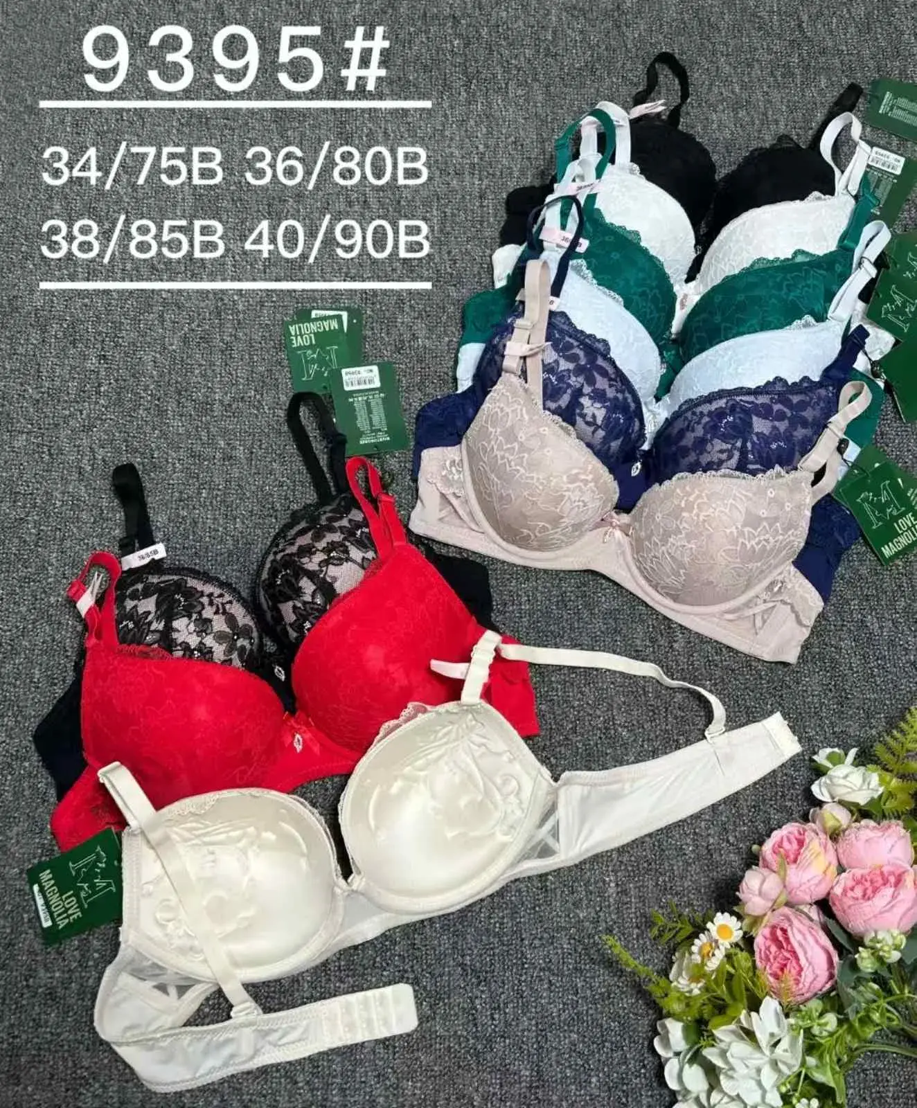 Biustonosz damski koronkowy 34/75B 36/80B 38/85B 40/90B