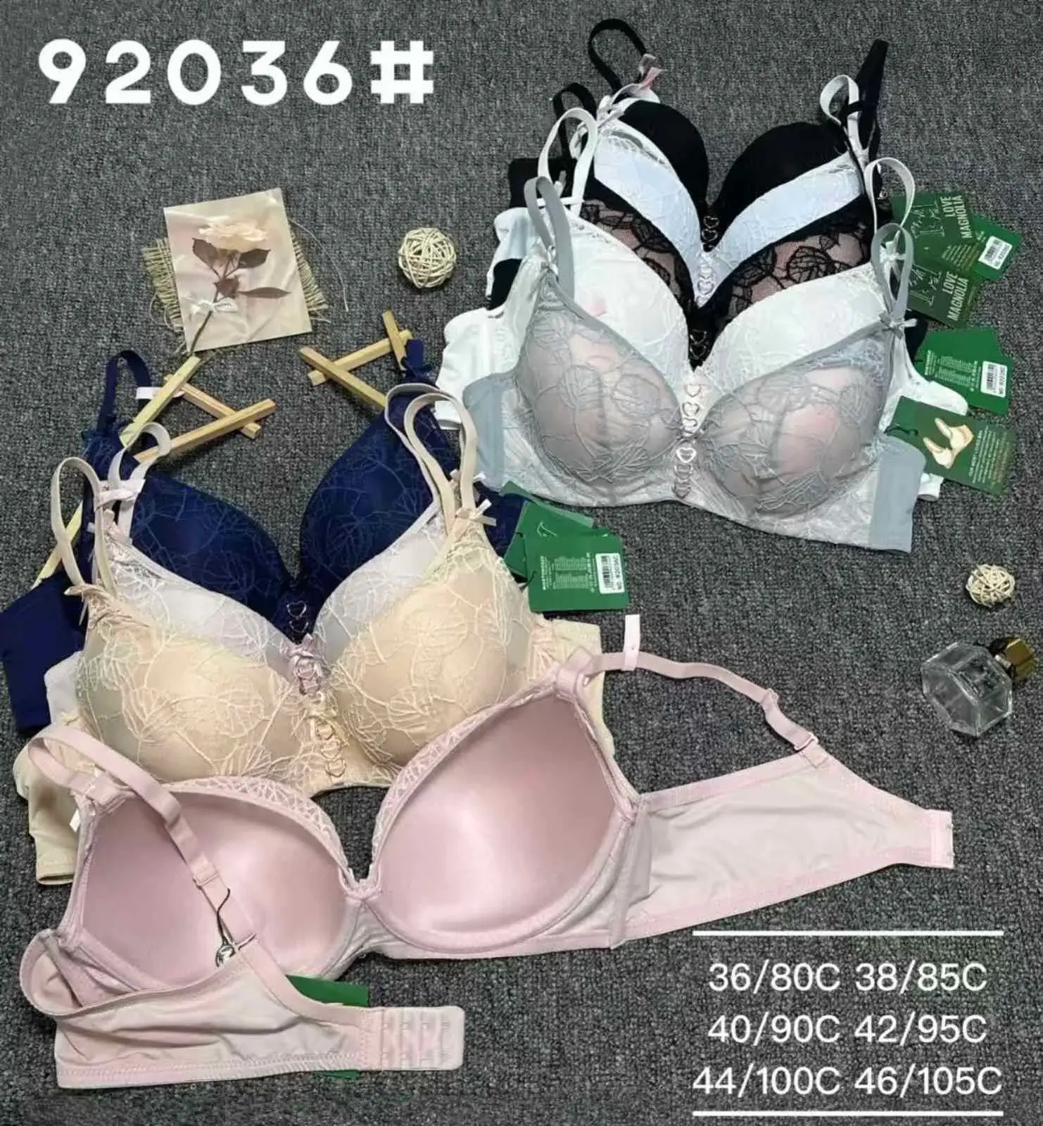 Biustonosz damski koronkowy 36/80C 38/85C 40/90C 42/95C 44/100C