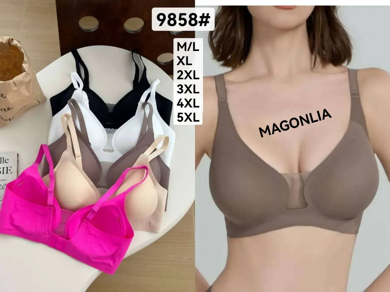 Biustonosz damski bezszwowy Magnolilia M-5XL 9985#
