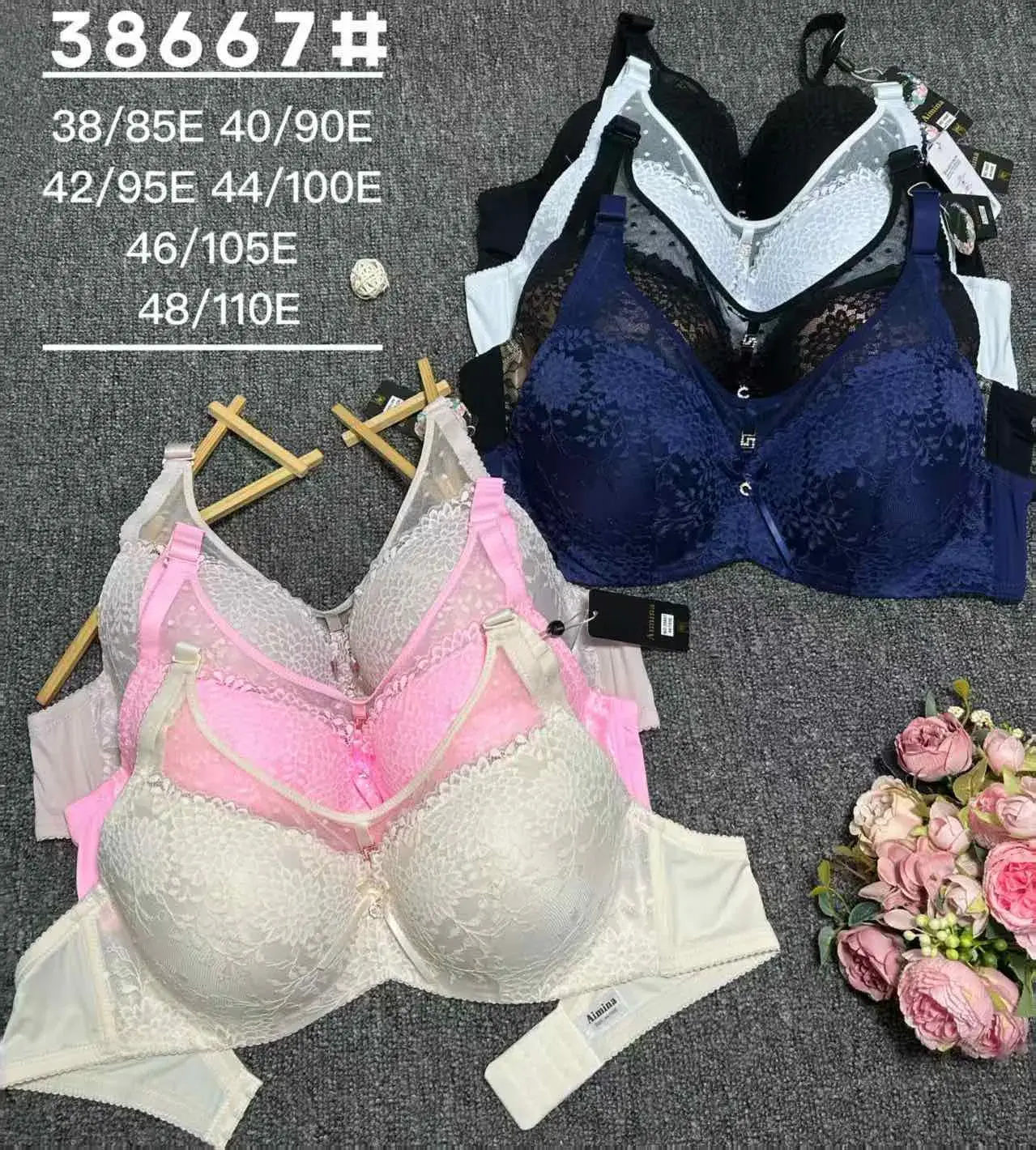 Biustonosz damski koronkowy 38/85-48/110E